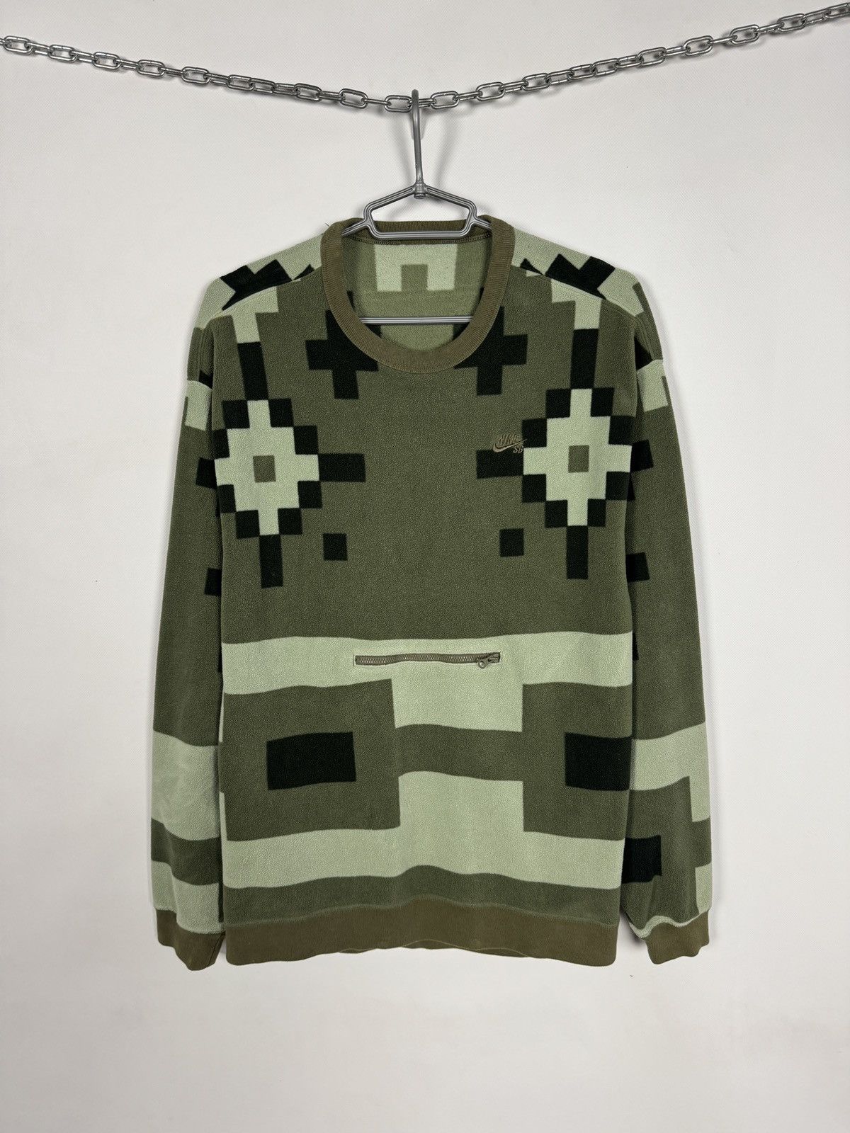 Nike Nike SB Pixel Camo Fleece Sweatshirt Green Pullover Size S Size US S / EU 44-46 / 1 - 1 Thumbnail