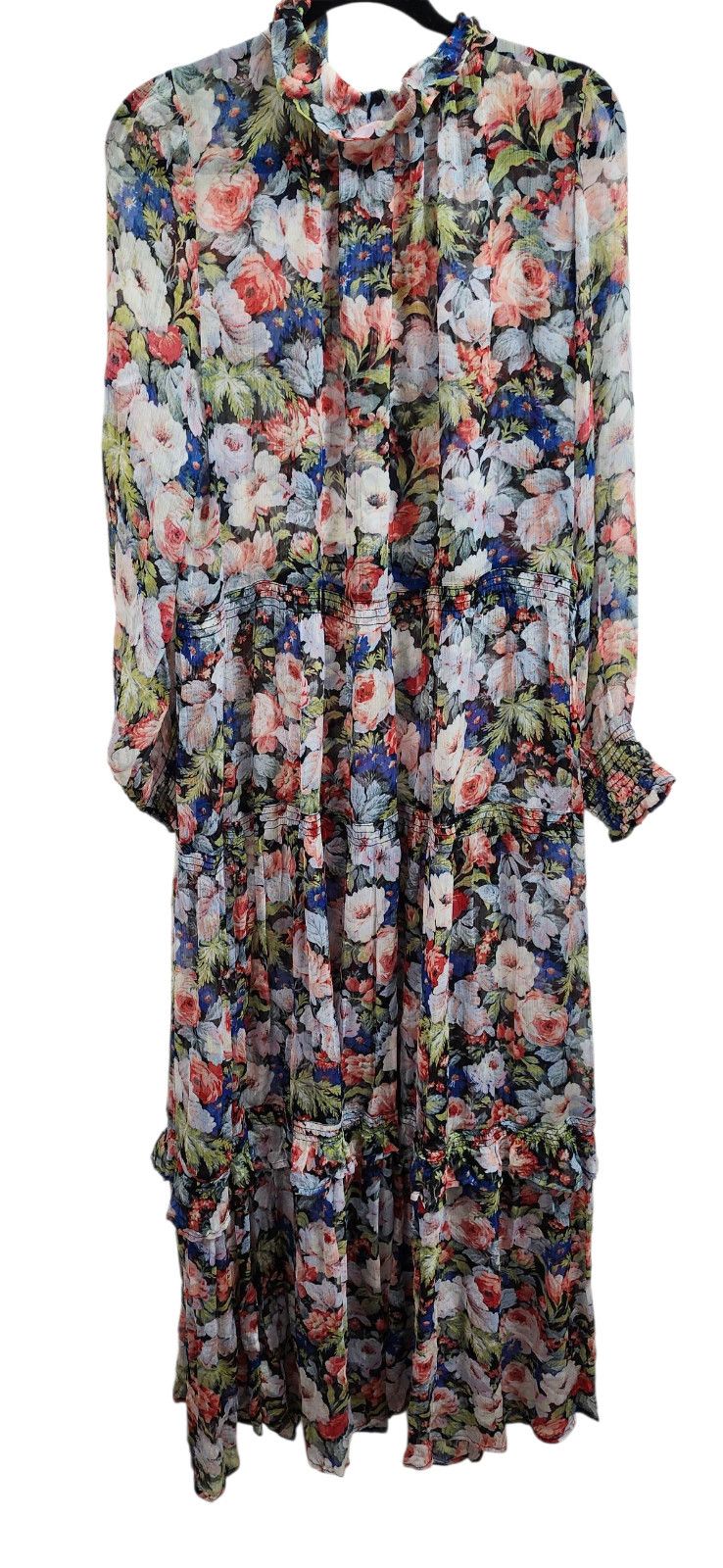 Anthropologie The Marais Printed Chiffon Maxi Dress Floral Sheer Overlay Size L / US 10 / IT 46 - 7 Thumbnail