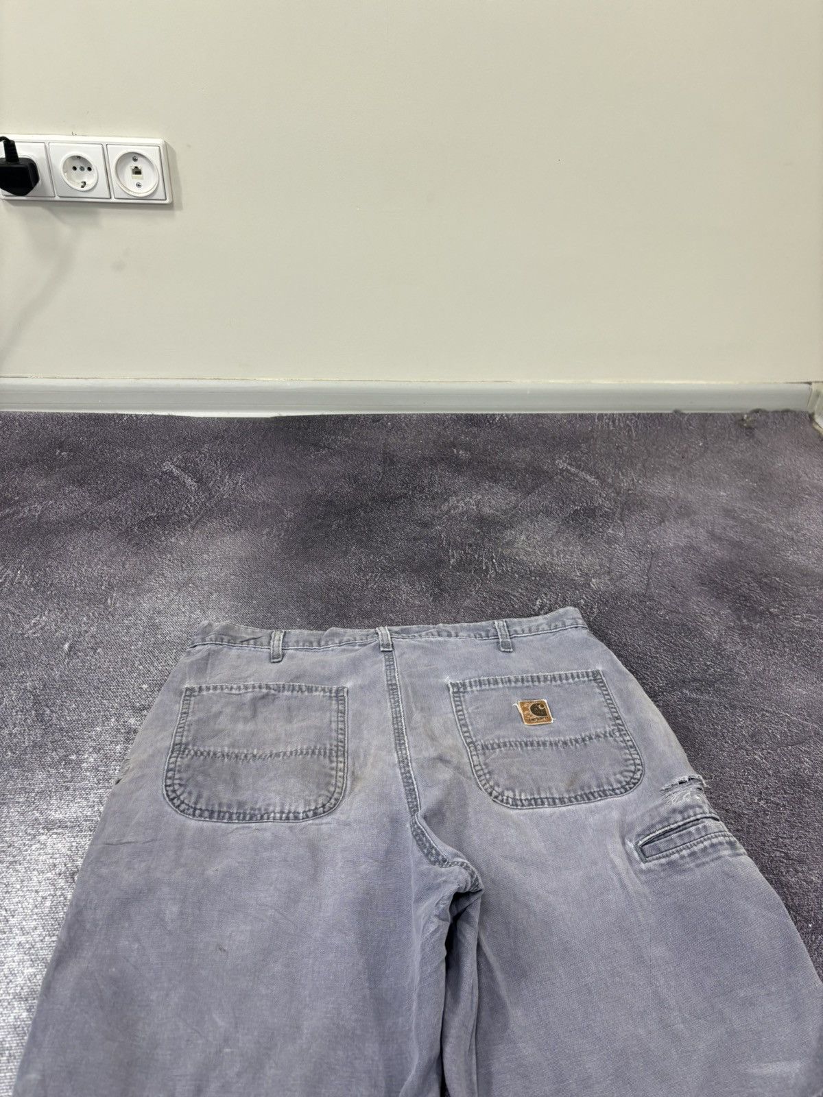 Carhartt Vintage 90s Carhartt Gray Work Hype Baggy Shorts Jorts Size US 36 / EU 52 - 4 Thumbnail