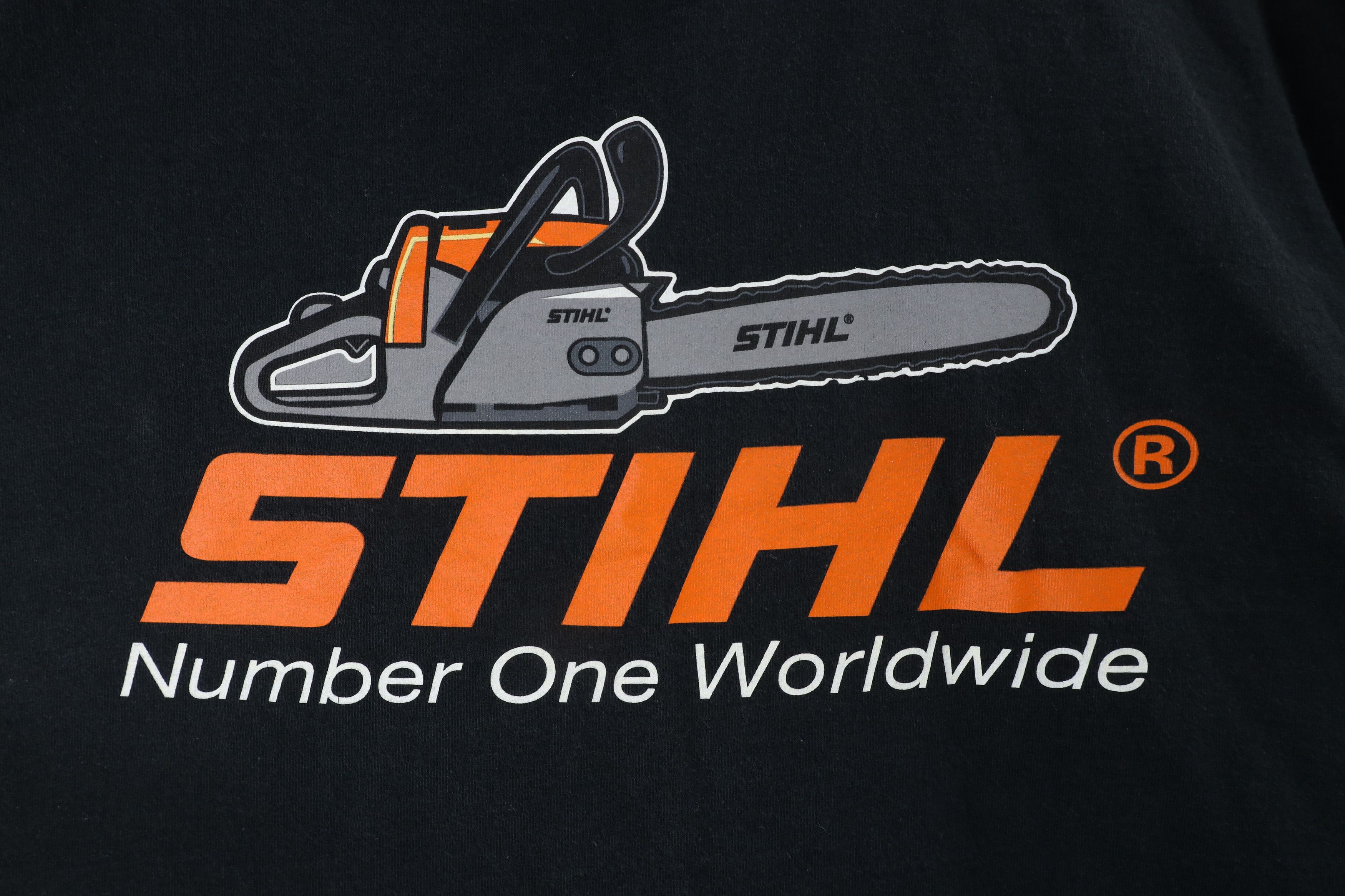 Vintage Vintage 90s Streetwear Out Stihl Chainsaw T-Shirt Black Size US XXL / EU 58 / 5 - 4 Thumbnail