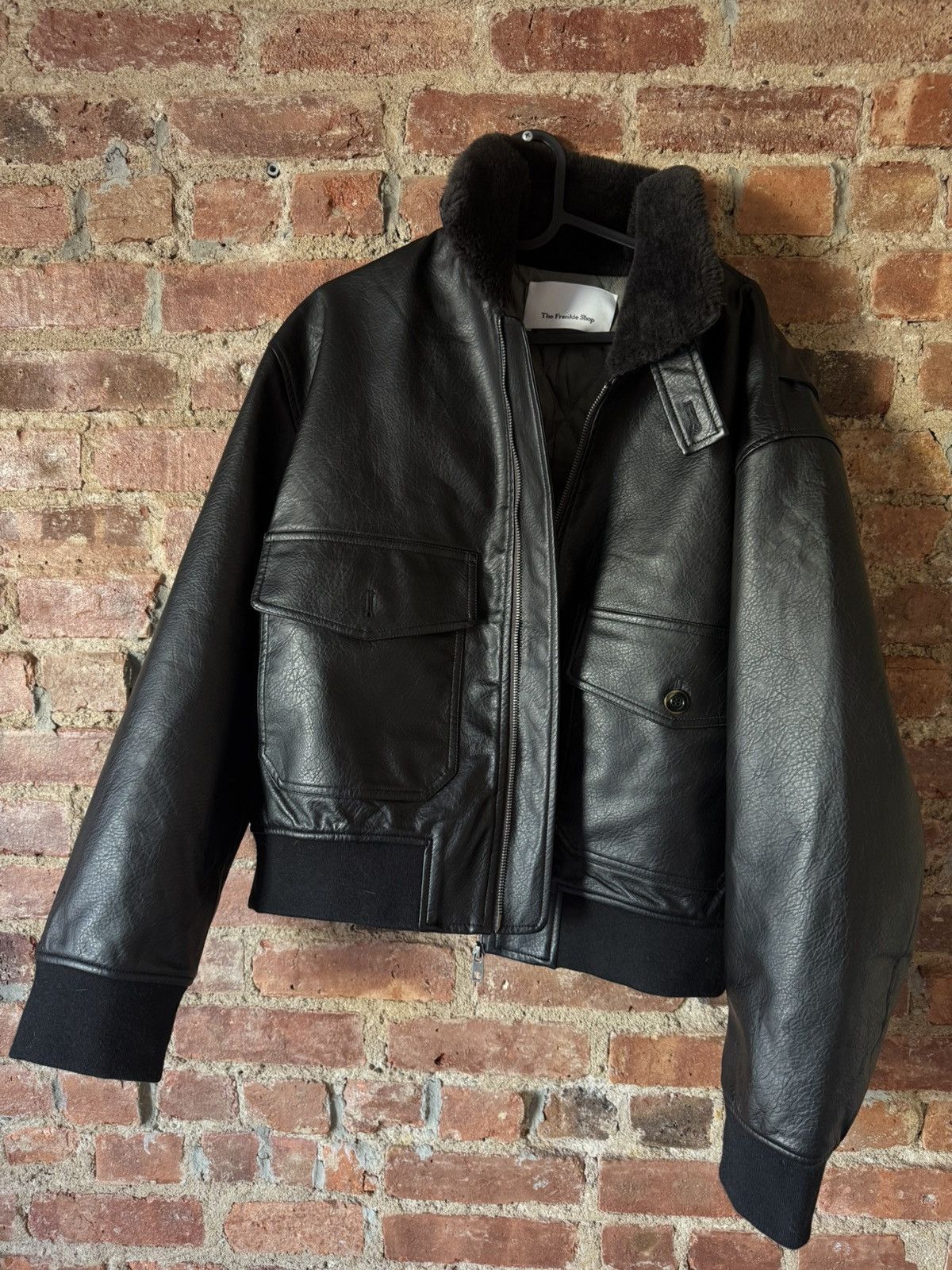Frankie Shop Flight leather bomber jacket ysl style Size ONE SIZE - 2 Thumbnail