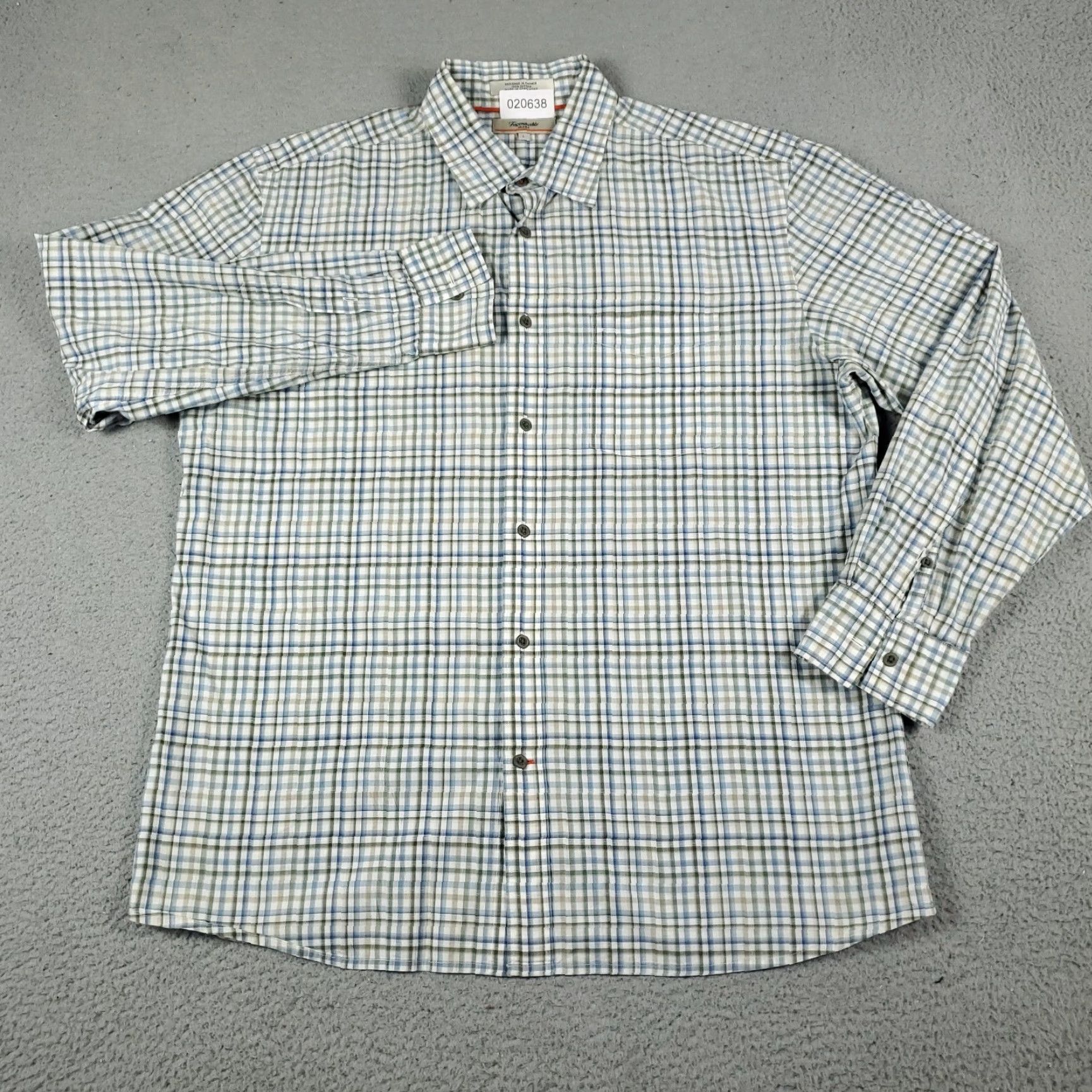 Faconnable Façonnable Shirt Mens Large Blue Check Casual Button-Up Long Sleeve Size US L / EU 52-54 / 3 - 2 Thumbnail