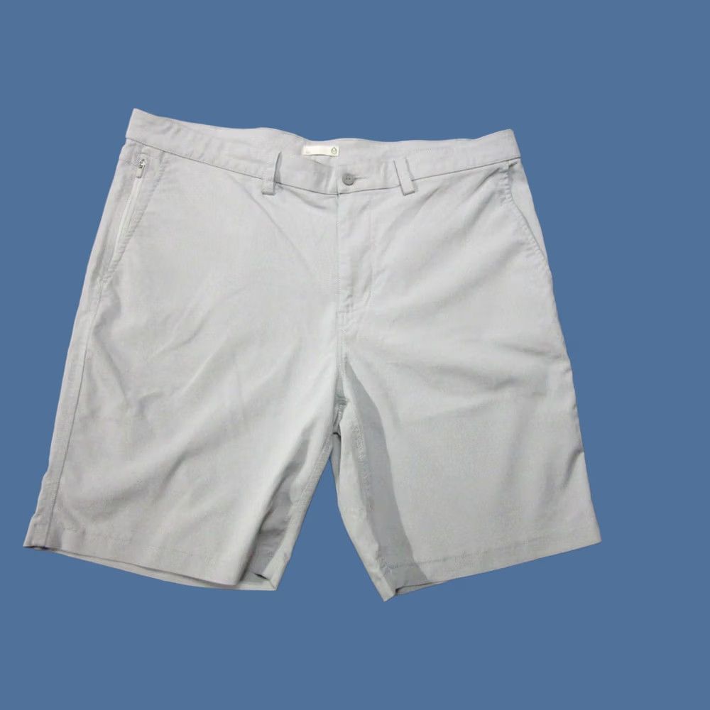 Vintage Tasc Performance Shorts Mens 38 Gray Chino Tailored Logo Mid Rise Slash Pockets Athleisure Stretch Size US 38 / EU 54 - 1 Thumbnail