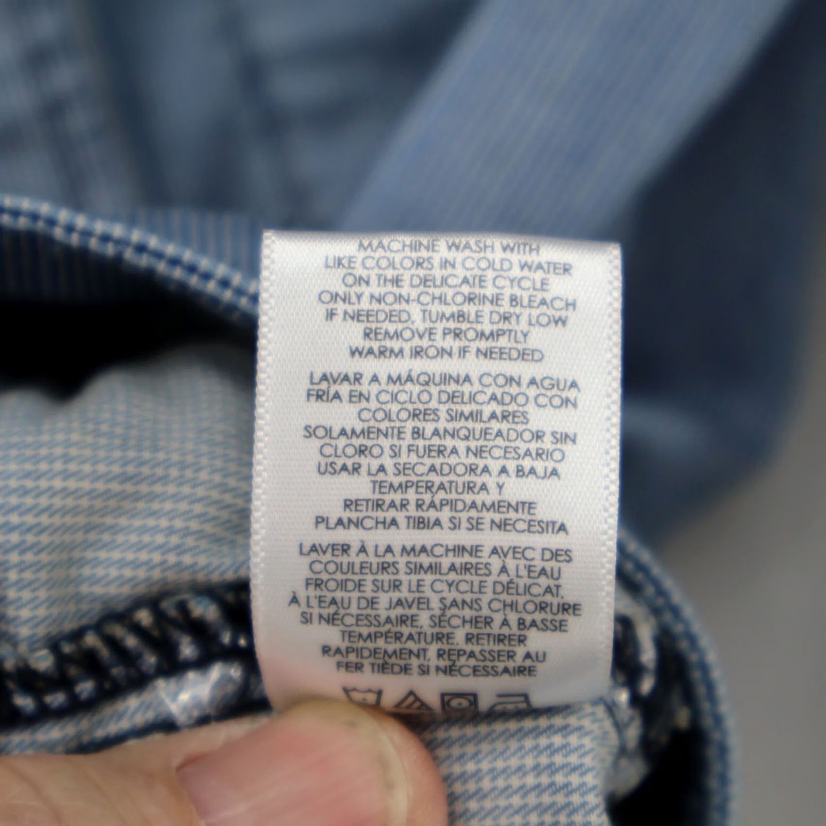 Vintage CAbi Stretch Trucker Jacket Womens XS Blue & White Striped Decorative Buttons Size XS / US 0-2 / IT 36-38 - 6 Thumbnail