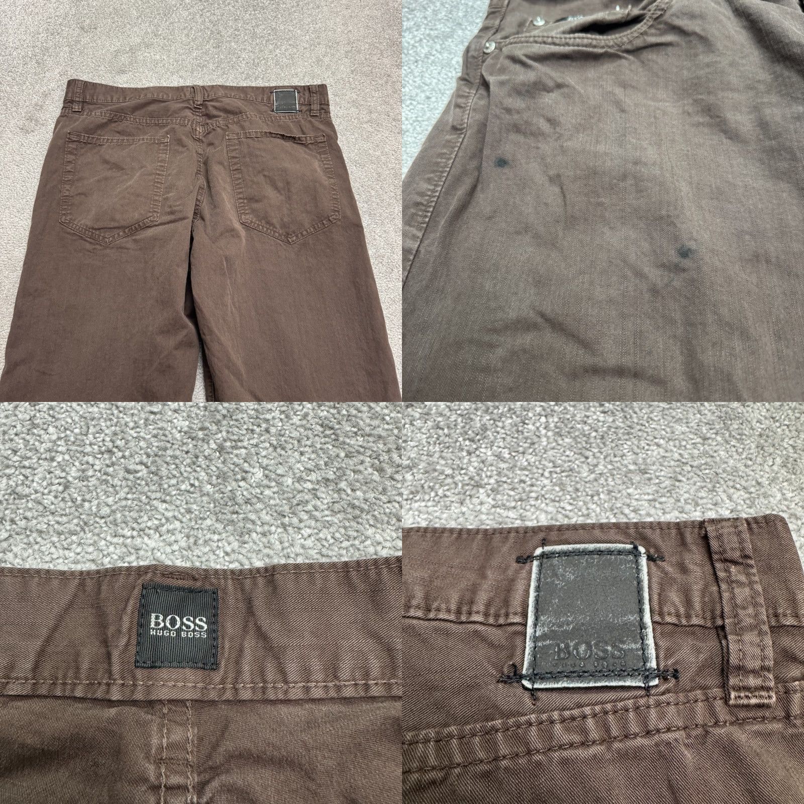 Hugo Boss HUGO BOSS Jeans Mens 36x34 Brown Cotton Denim Straight Leg Button Fly 5-Pocket Regular Size US 36 / EU 52 - 8 Thumbnail