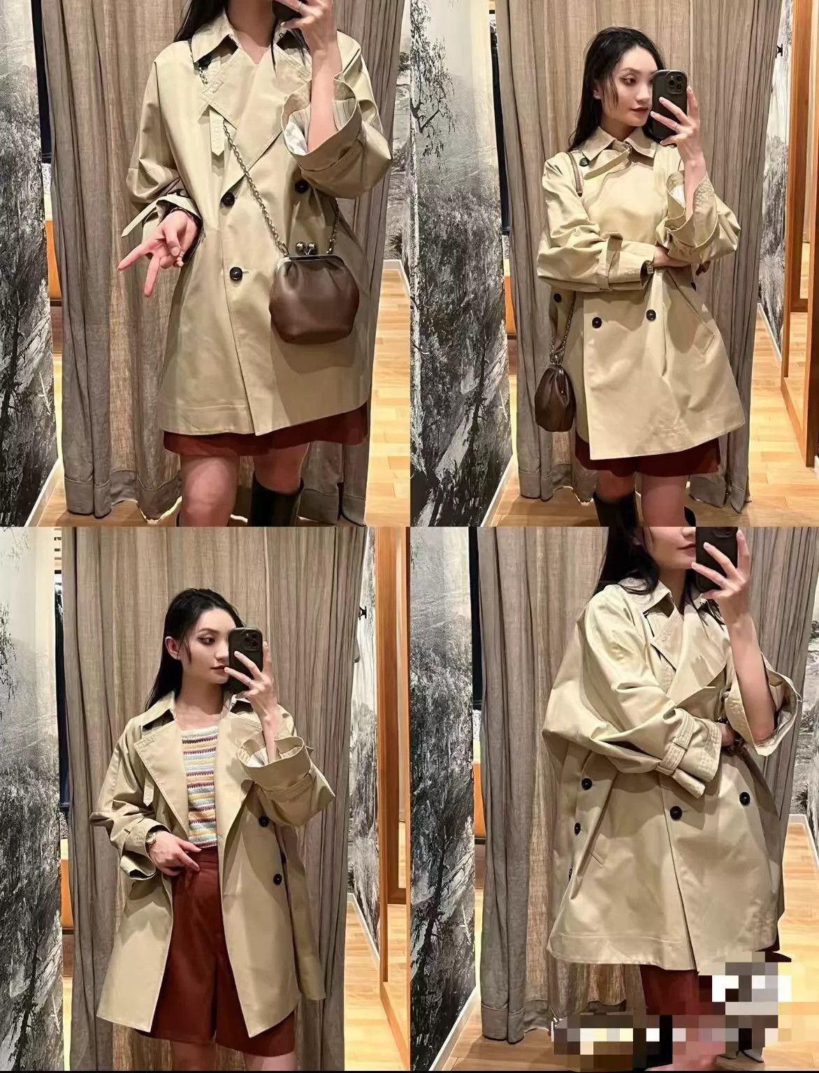 Max Mara MaxMara Weekend DB Trench Khaki Loose 150/76A Size XS / US 0-2 / IT 36-38 - 5 Thumbnail