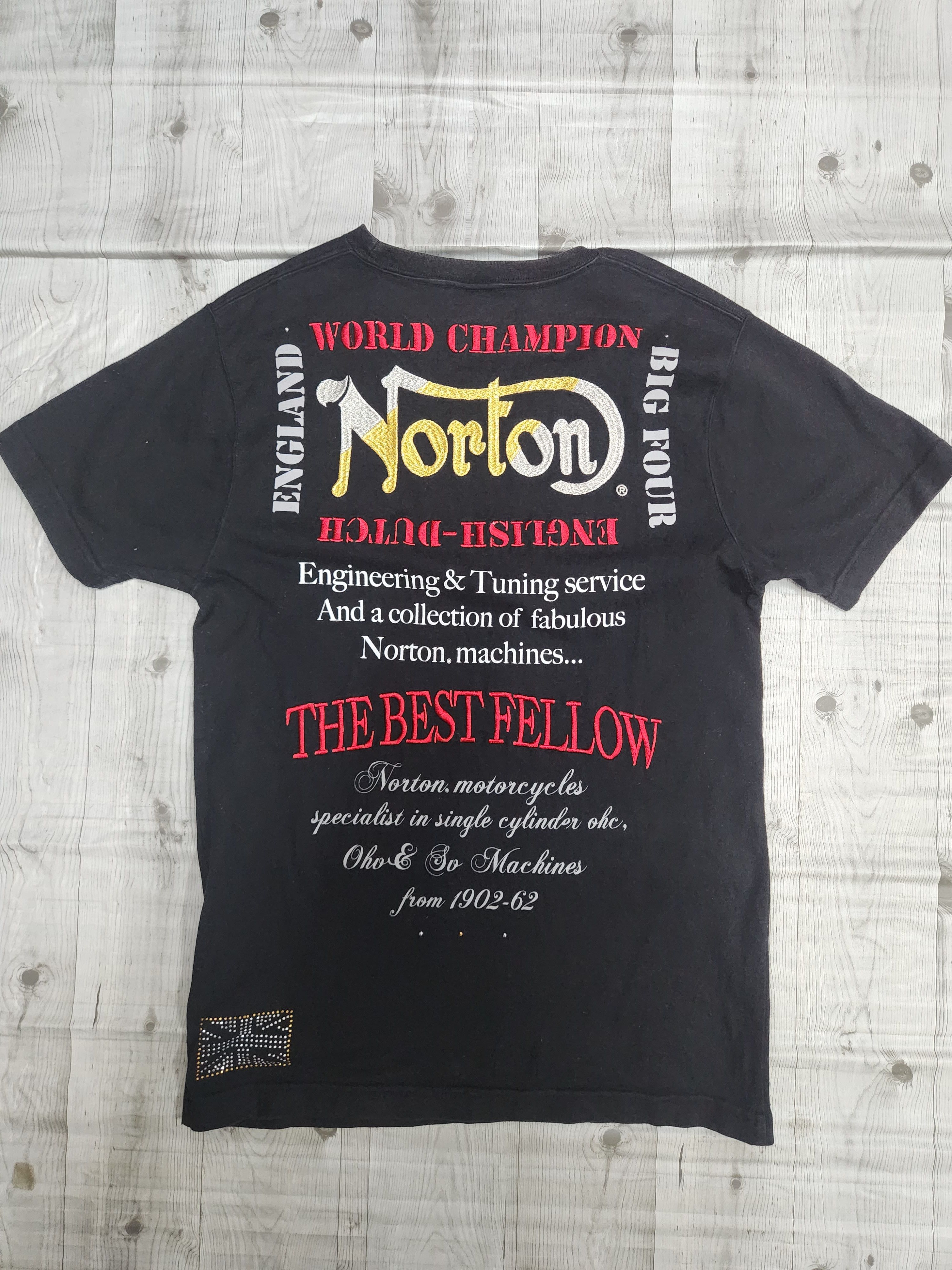 Norton Vintage Norton Bling Bling Big Logo TShirt Size US S / EU 44-46 / 1 - 3 Thumbnail