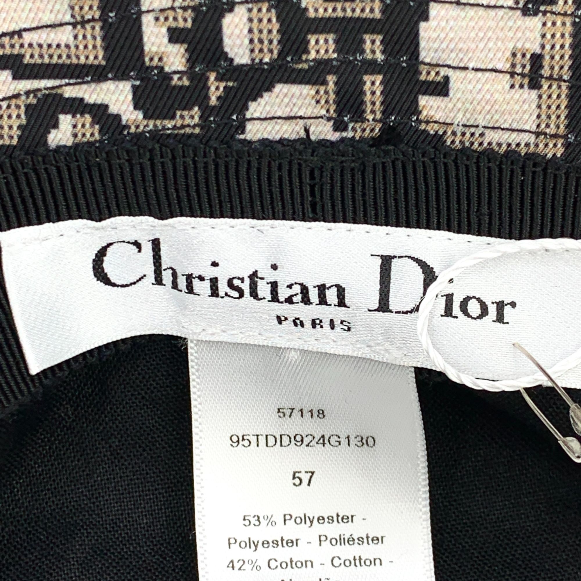 Dior Christian Dior Black & Jacquard Cotton Mesh Fisherman Hat Si Size ONE SIZE - 2 Thumbnail