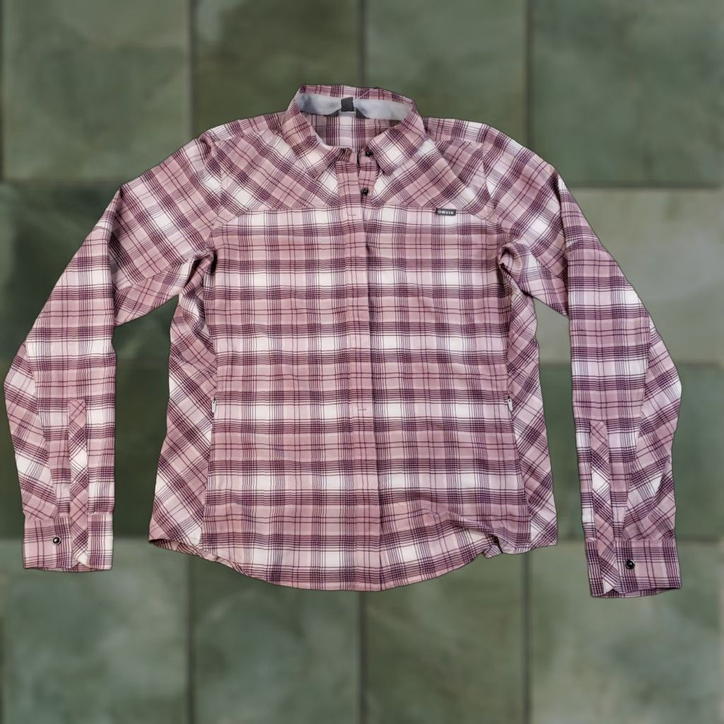 Orvis Orvis Pro Shirt Womens Small Purple Plaid Stretch Long-Sleeved Lightweight Button-Up Size S / US 4 / IT 40 - 1 Thumbnail