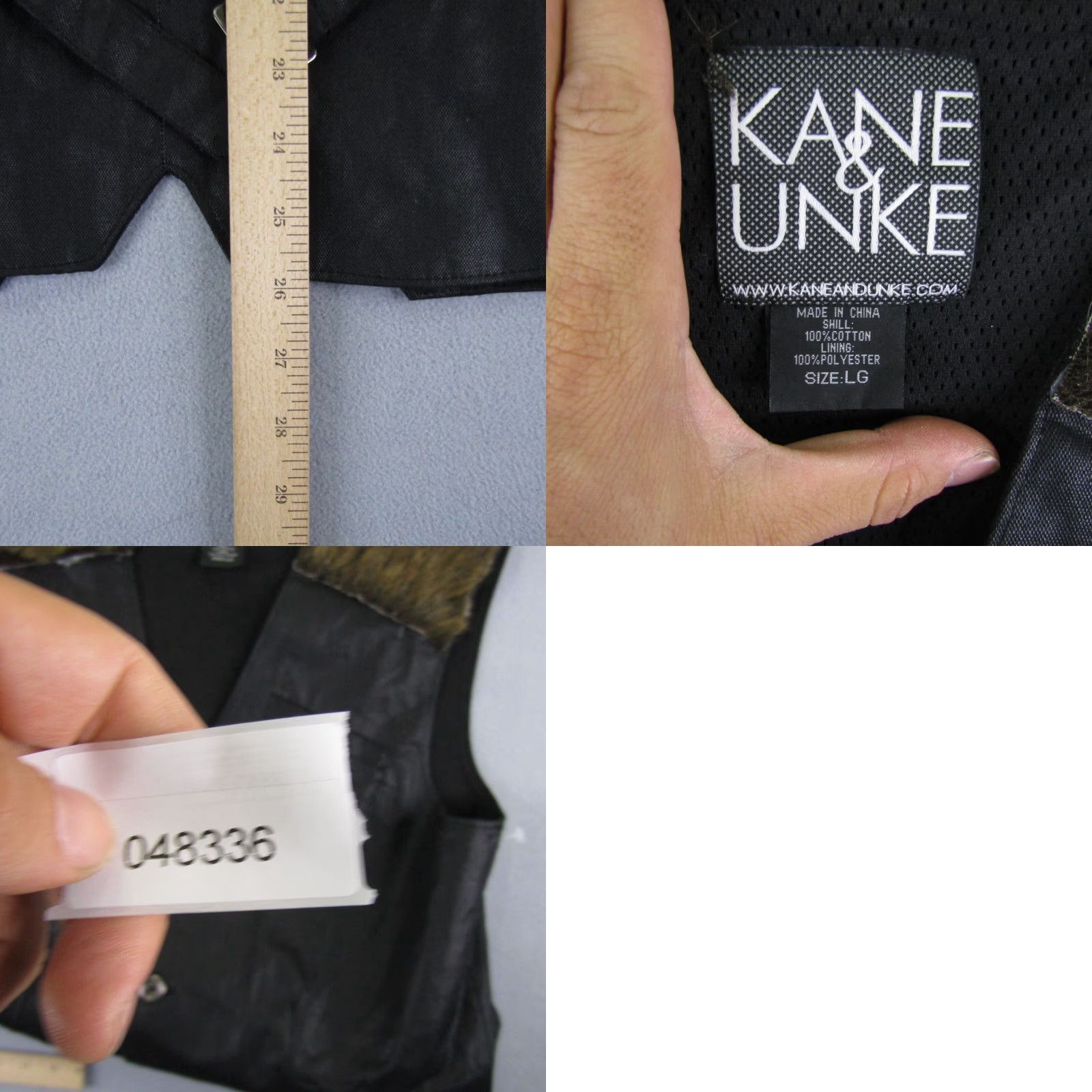 Vintage Kane And Unke Vest Mens Large Black Coat Waist Outdoors Button Up Faux Trim Pockets Lightweight Size US L / EU 52-54 / 3 - 7 Thumbnail