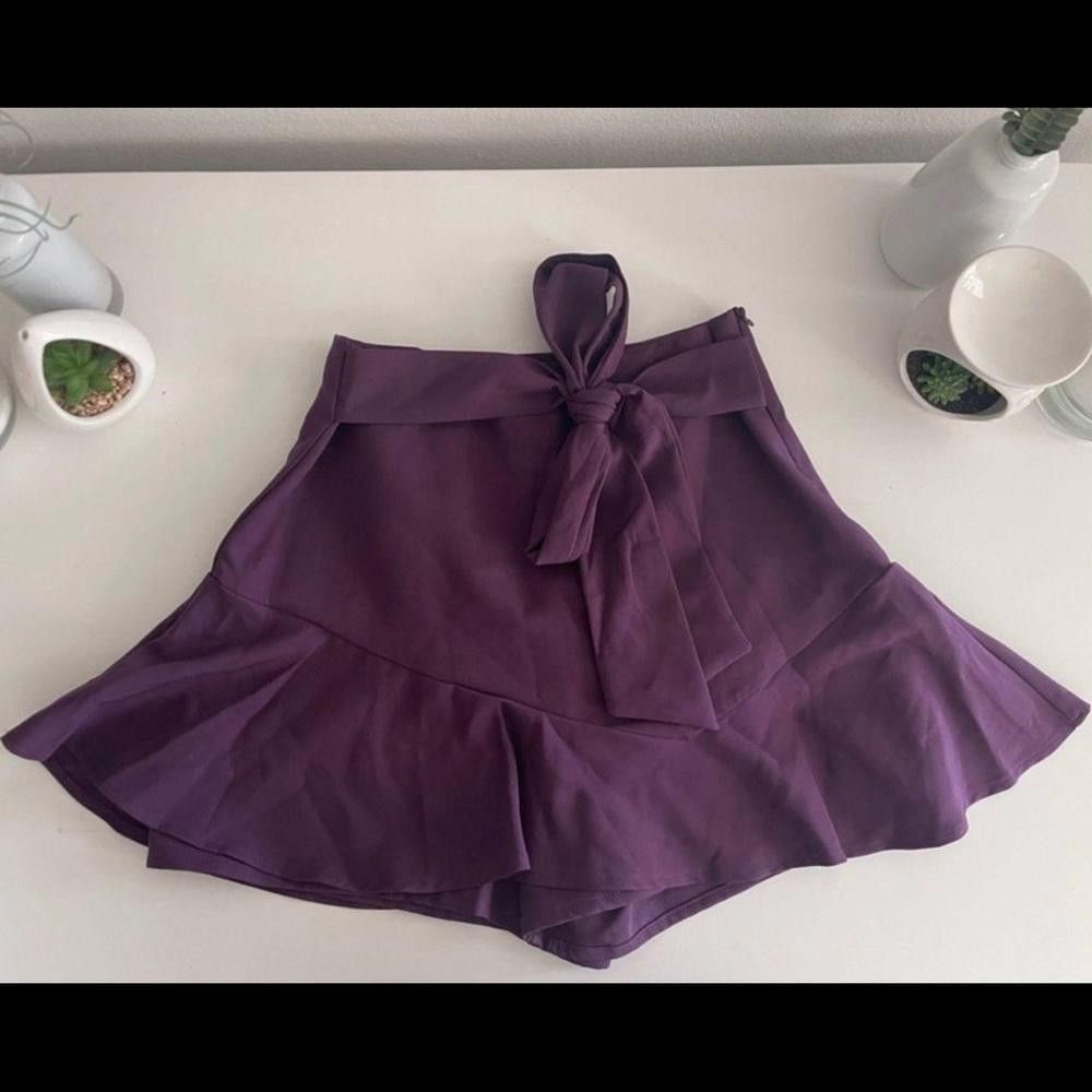 Zara Zara Dark Purple Skort with Front Bow Size 28" / US 6 / IT 42 - 1 Thumbnail