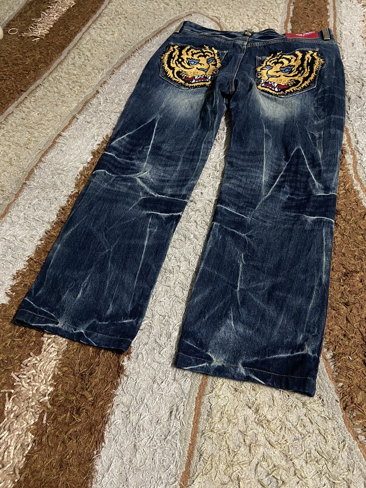 image of Jun Takahashi x Le Grande Bleu L G B Big Train Takahashi Denim Jeans in Blue, Men's (Size 36)