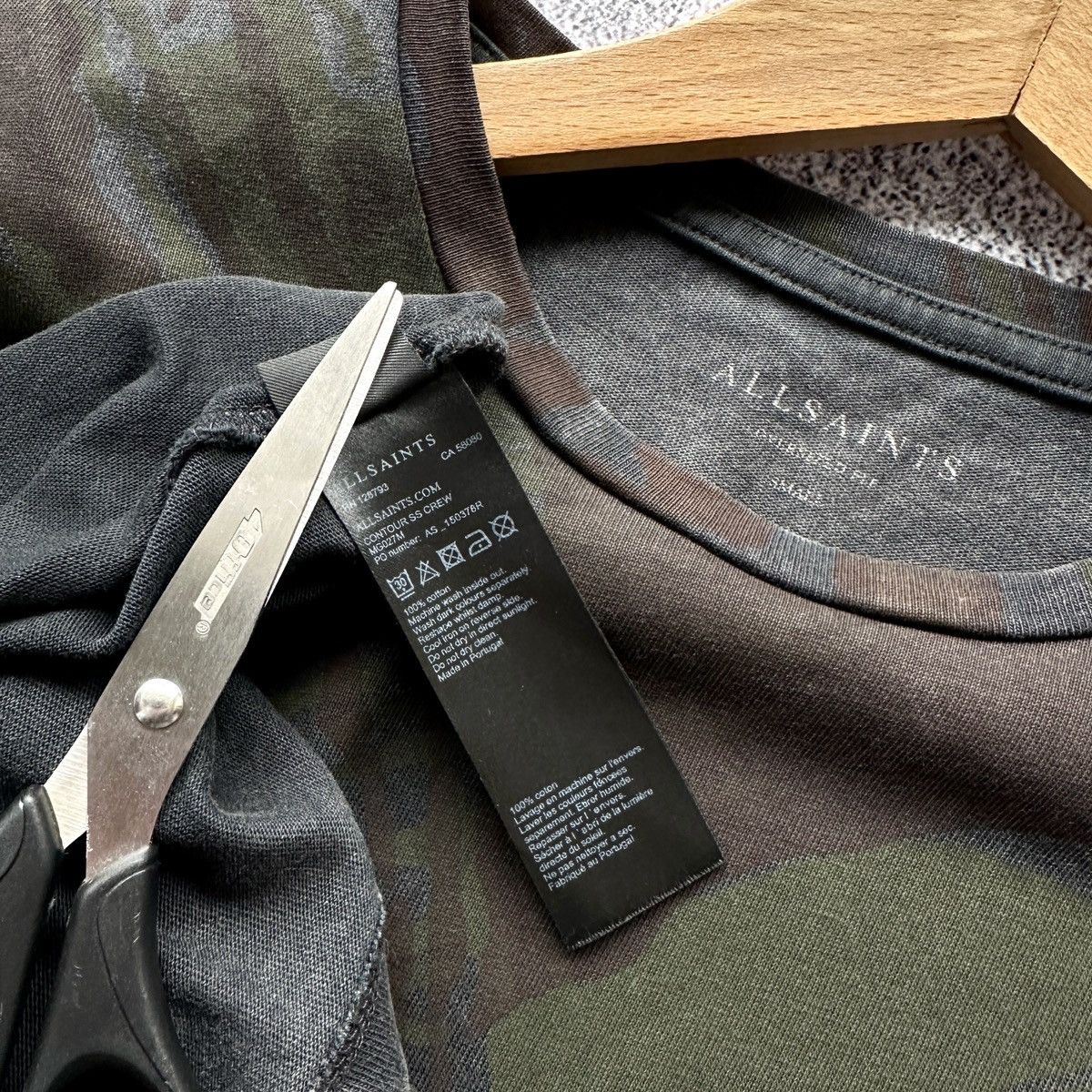 Allsaints Men’s T-Shirt Allsaints Contour SS Crew Camo Size: S Size US S / EU 44-46 / 1 - 7 Thumbnail