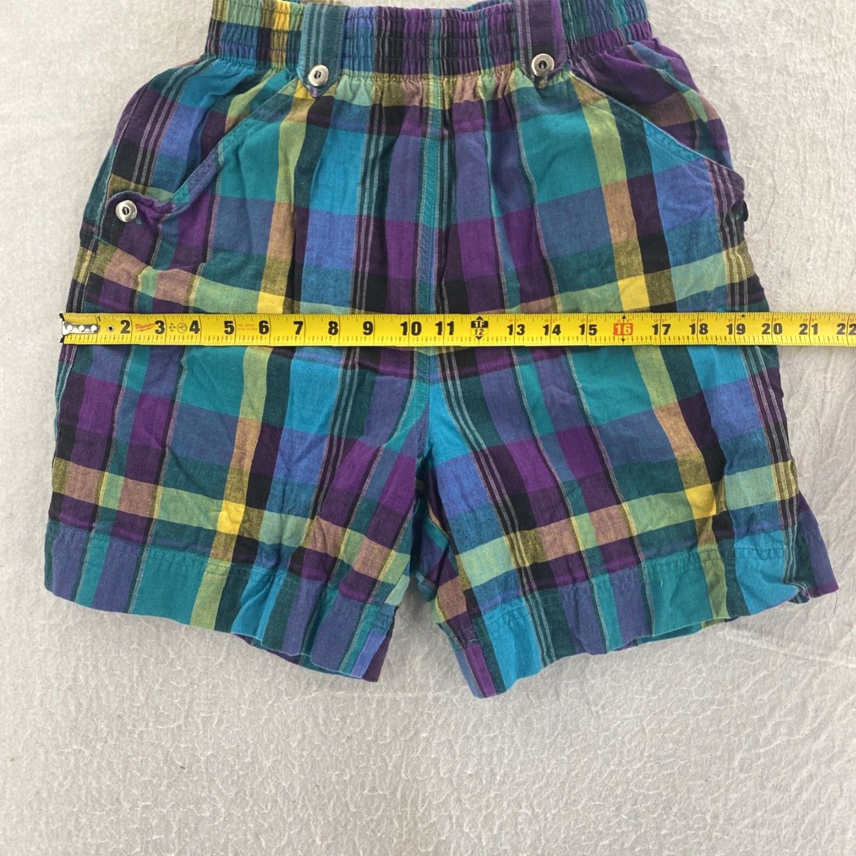 Vintage VINTAGE Hunt Club 90s High Rise Purple Plaid Mom Shorts Womens Medium Size 32" / US 10 / IT 46 - 7 Thumbnail