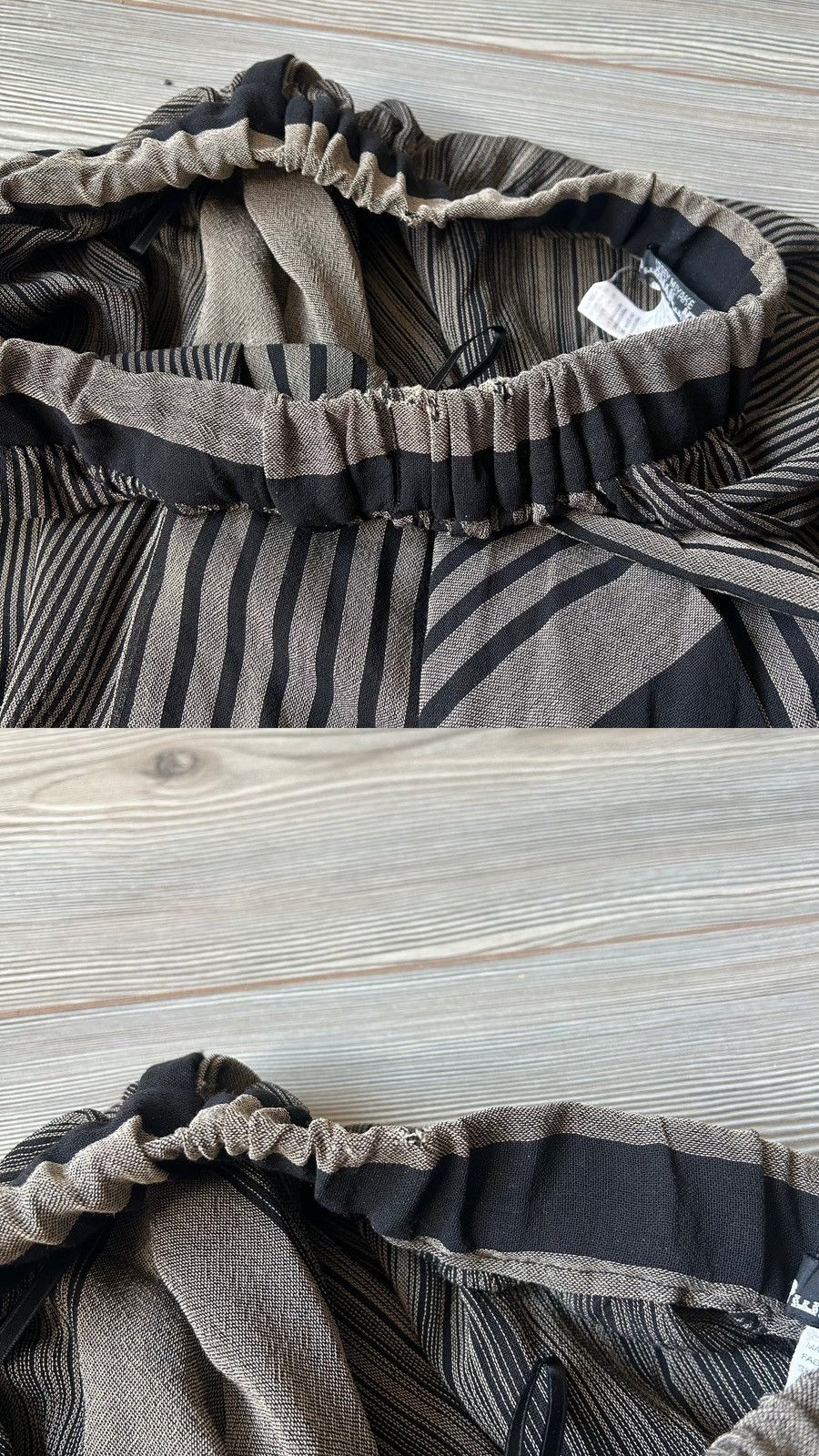 Issey Miyake Archive 1980’s Issey Miyake Permanente Striped Wool Skirt Size 25" / US 0 / IT 36 - 24 Thumbnail