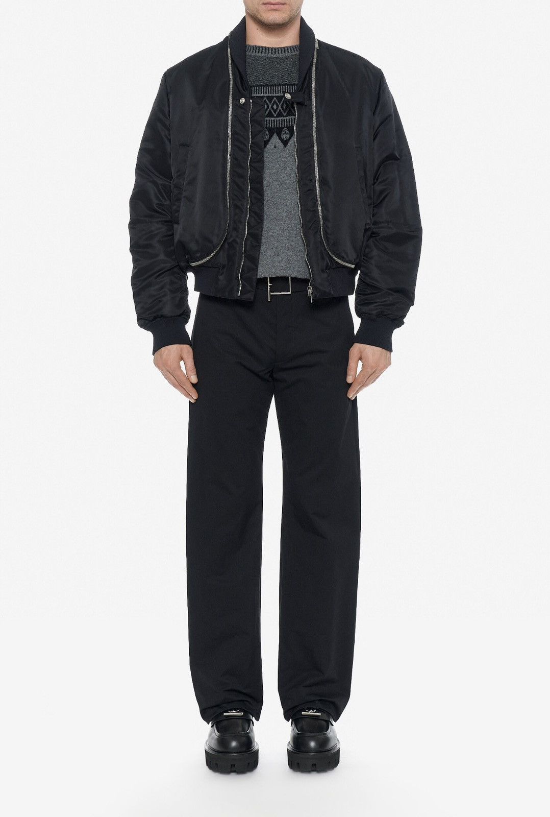 Alexander McQueen Alexander McQueen Black Nylon Double-Zip Bomber Size US XL / EU 56 / 4 - 4 Thumbnail