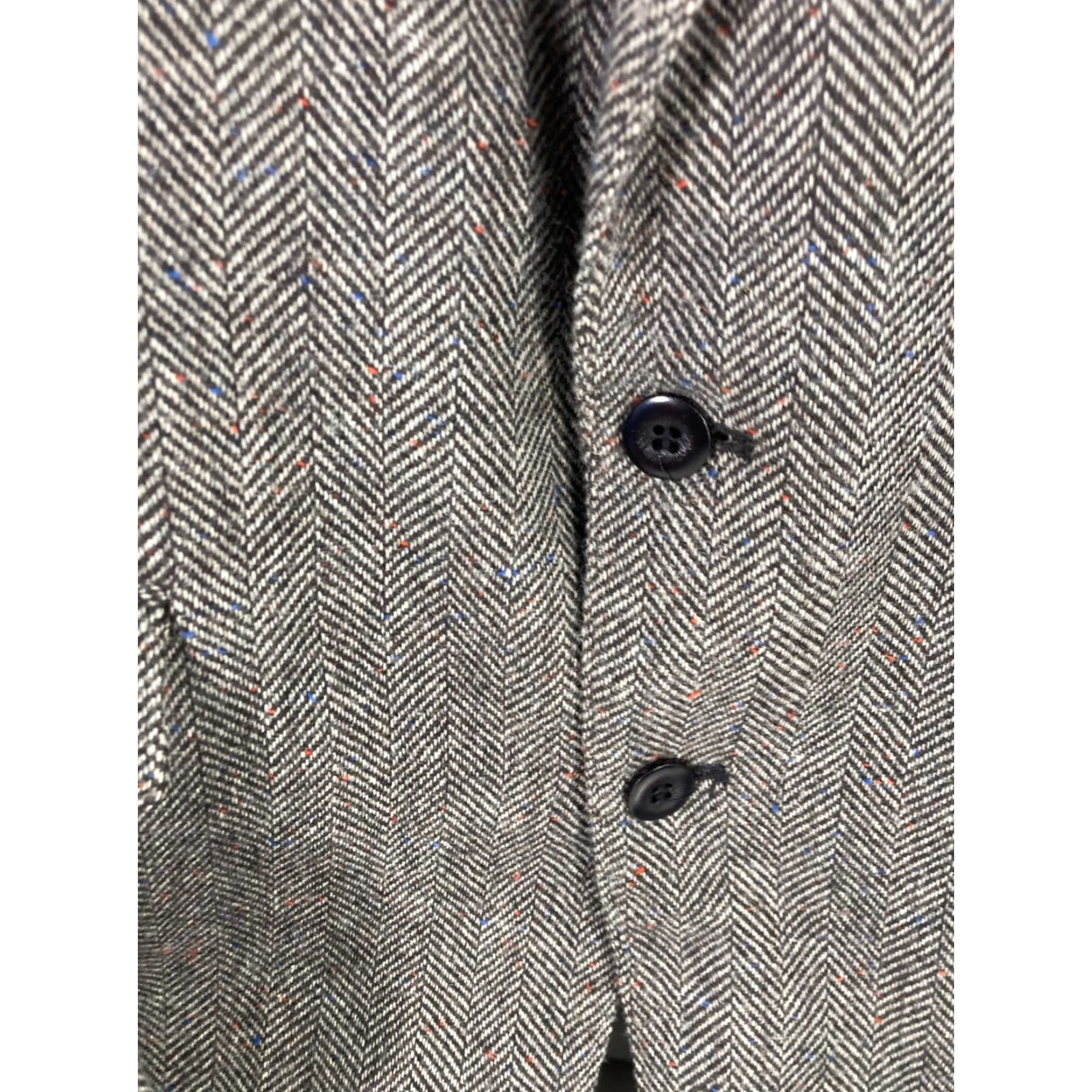 Vintage VINTAGE Circle S Dallas Texas Western Blazer Sportcoat Mens 42L Gray Herringbone Wool Size 42R - 7 Thumbnail