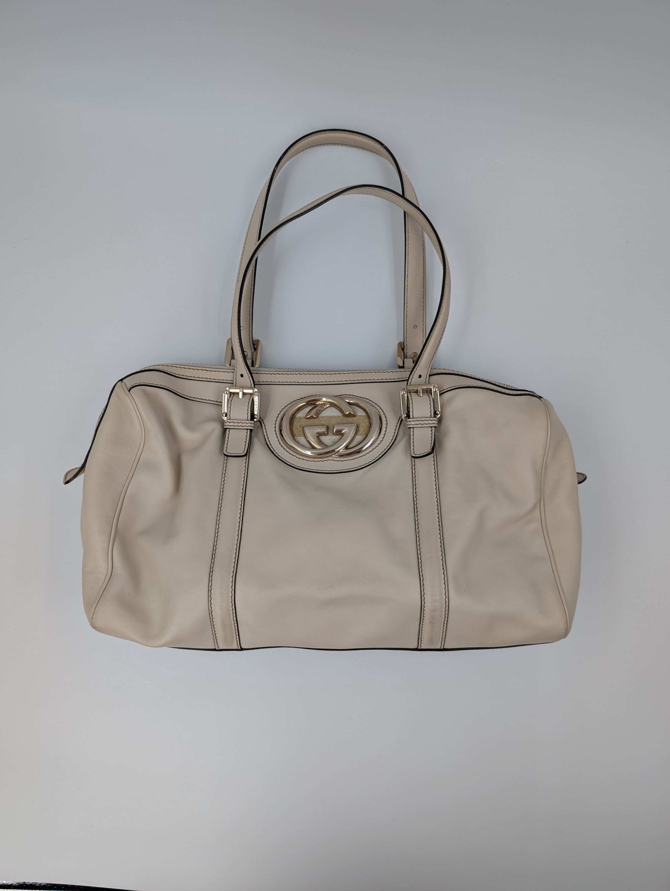 Gucci Gucci Beige Leather Bowling Bag Size ONE SIZE - 1 Thumbnail