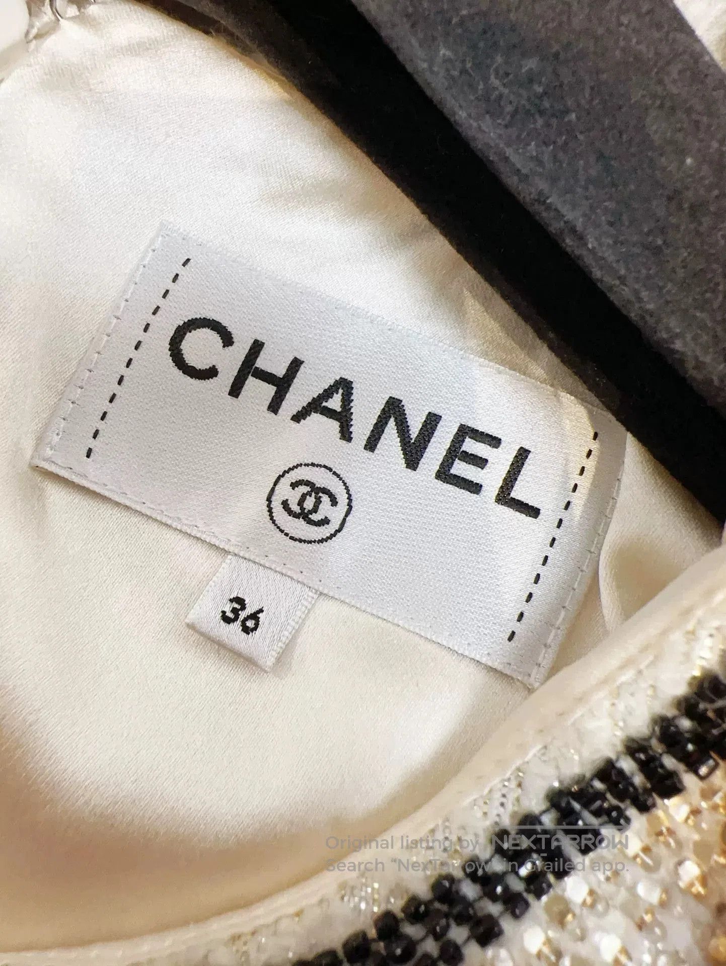 Chanel beige bow tie woven dress. Size US 36 / EU 52 - 7 Thumbnail
