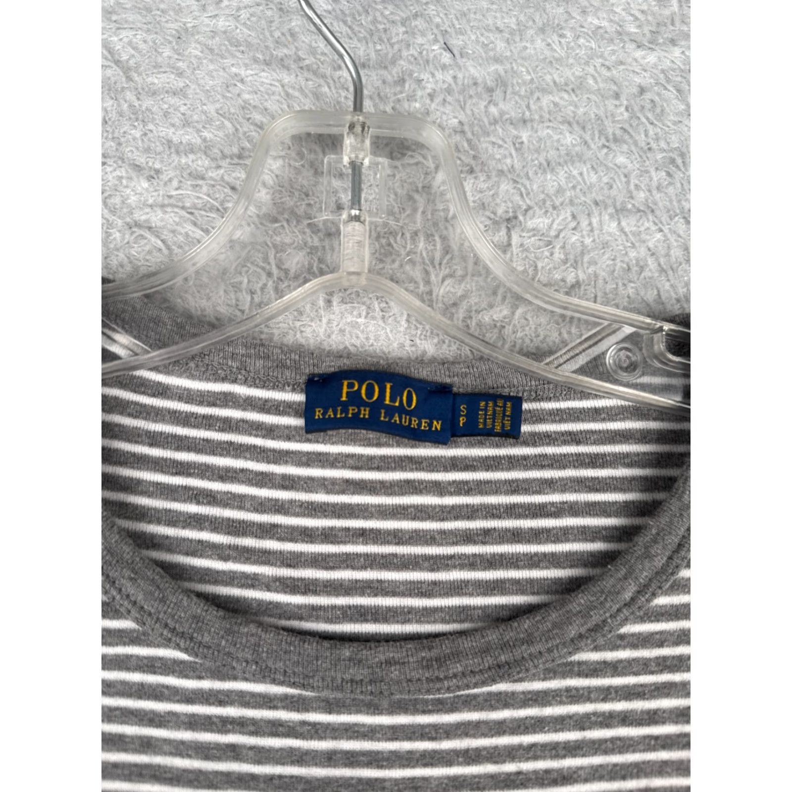 Polo Ralph Lauren Polo Ralph Lauren Shirt Women Small Petite Gray Stripe Crew Short Sleeve READ Size S / US 4 / IT 40 - 6 Thumbnail