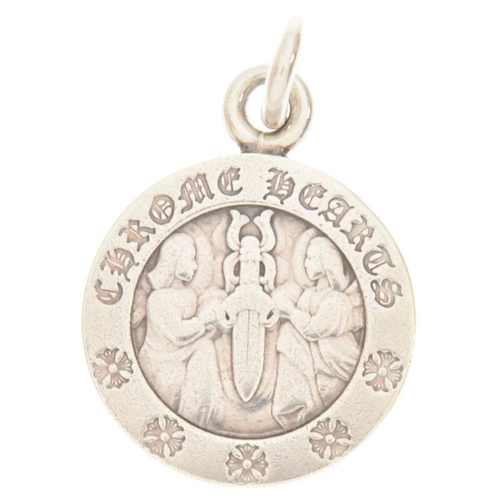 image of Chrome Hearts Angel Medallion Pendant in Silver, Men's