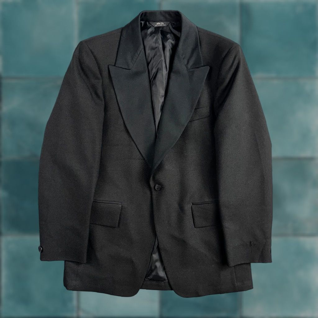 After Six VINTAGE 60s After Six Black Wool Blend Tuxedo Jacket 40R Formal Eveningwear Mens Size 40R - 1 Thumbnail