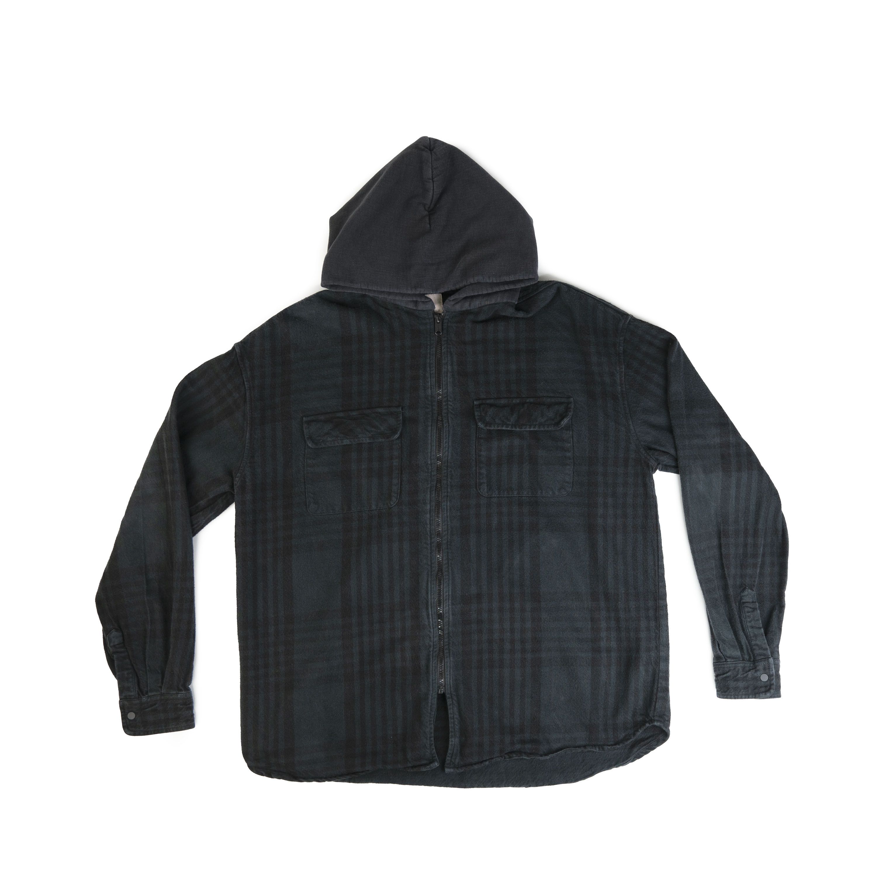image of Kanye West x Yeezy Season 5 Zip Up Hooded Flannel, Men's (Size Medium)