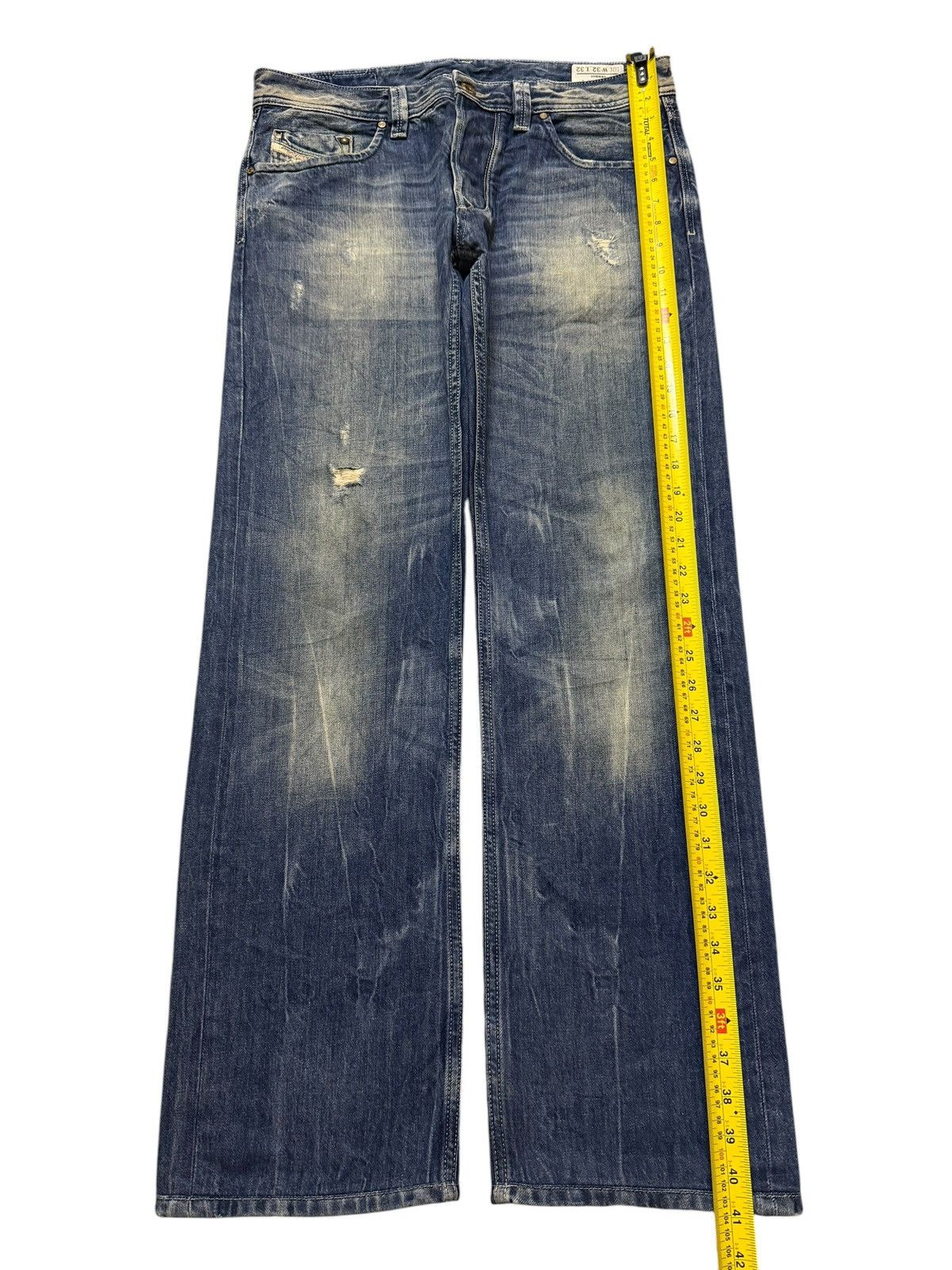 Diesel Vintage 90s Diesel Industry Blue Faded Wash Distress Relaxed Size US 33 - 10 Thumbnail