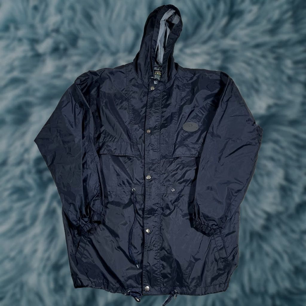 Vintage Cuccini Windbreaker Jacket Hooded Nylon M Men Navy Blue 90s Chore Work Rain Weather Shirt/ Jacket Size US M / EU 48-50 / 2 - 1 Thumbnail
