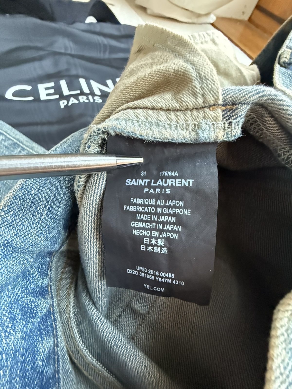 Saint Laurent Paris FW16 Saint Laurent Palladium trash crash ripped D02 jeans Size US 31 - 24 Thumbnail
