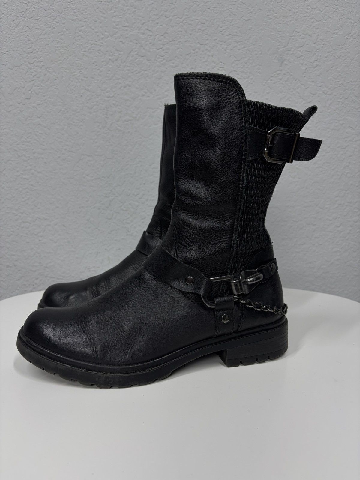 If Six Was Nine AS 98 Vibe Artisan Black Leather Side Zip Ankle Biker Boots Size US 7 / EU 40 - 5 Thumbnail
