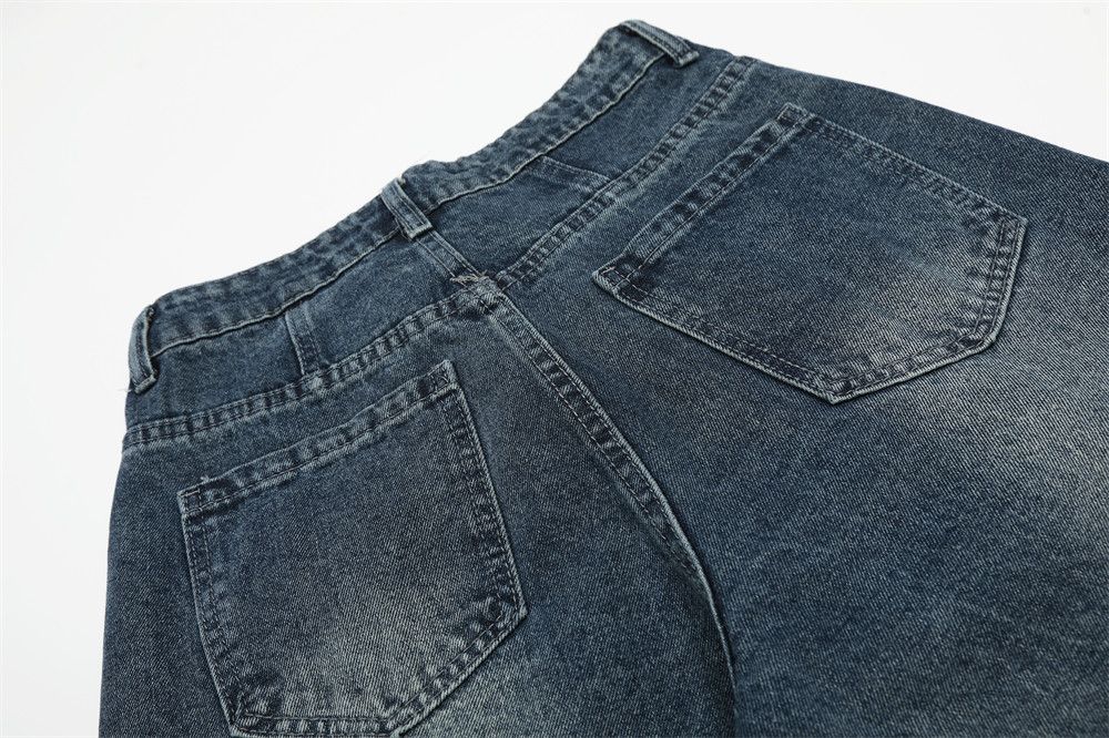Japanese Brand × Jean Men's street rivet loose washed distressed scimitar jeans Size US 32 / EU 48 - 5 Thumbnail