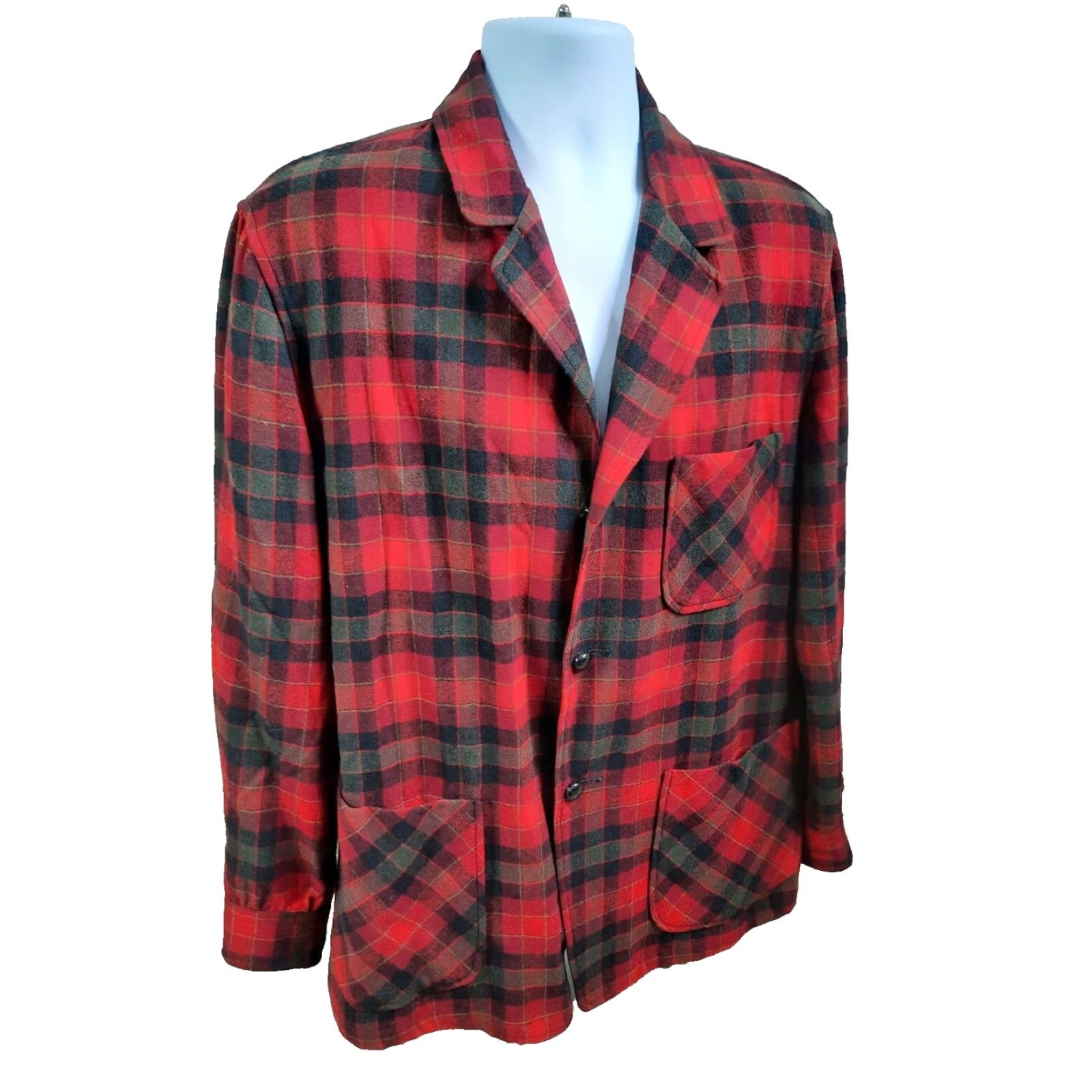 Pendleton VINTAGE Pendleton Wool Plaid Jacket Shirt M Red Lightweight USA Outdoors Mens Size US M / EU 48-50 / 2 - 4 Thumbnail