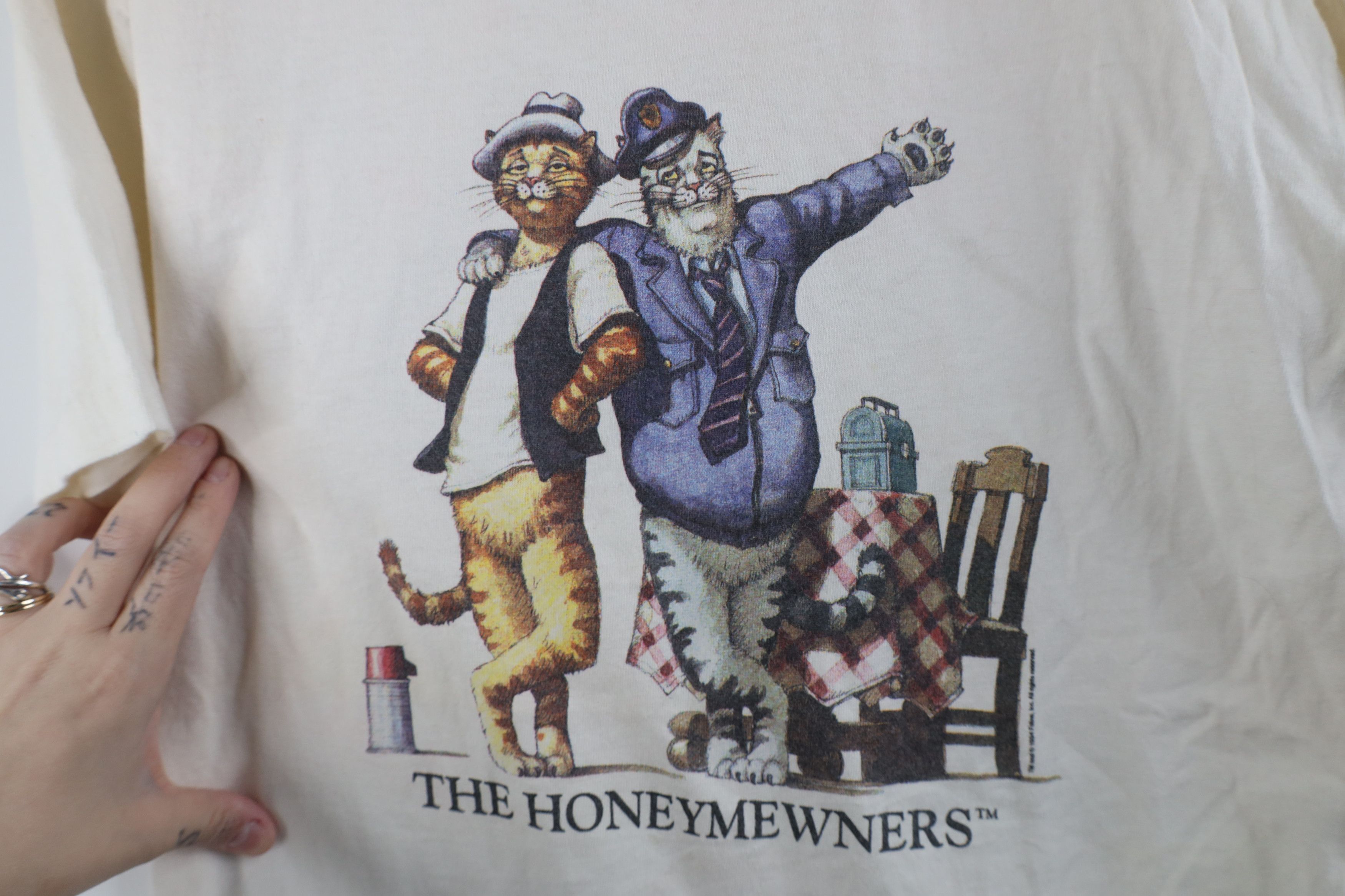Vintage Vintage 90s Streetwear Honeymewners Kitten Funny T-Shirt USA Size US L / EU 52-54 / 3 - 7 Thumbnail