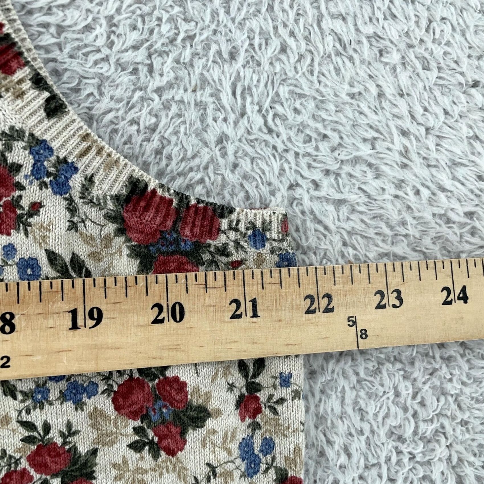 Ralph Lauren Lauren Ralph Lauren Sweater Tank Top Womens 1X Beige Floral Knit Scoop Neck Sleeveless Cotton Nylon Spandex Knit Vintage VINTAGE Shirts Womens Women Size XL / US 12-14 / IT 48-50 - 4 Thumbnail