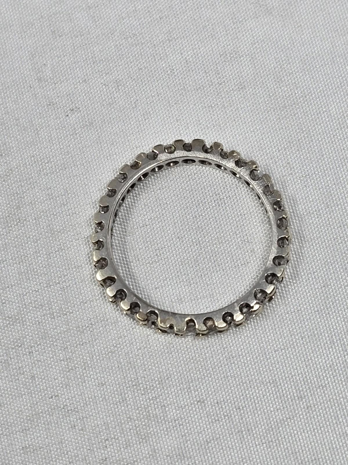 Other ​14k White Gold ~0.88ctw Diamond Eternity Band Ring 2.9g Size ONE SIZE - 5 Thumbnail