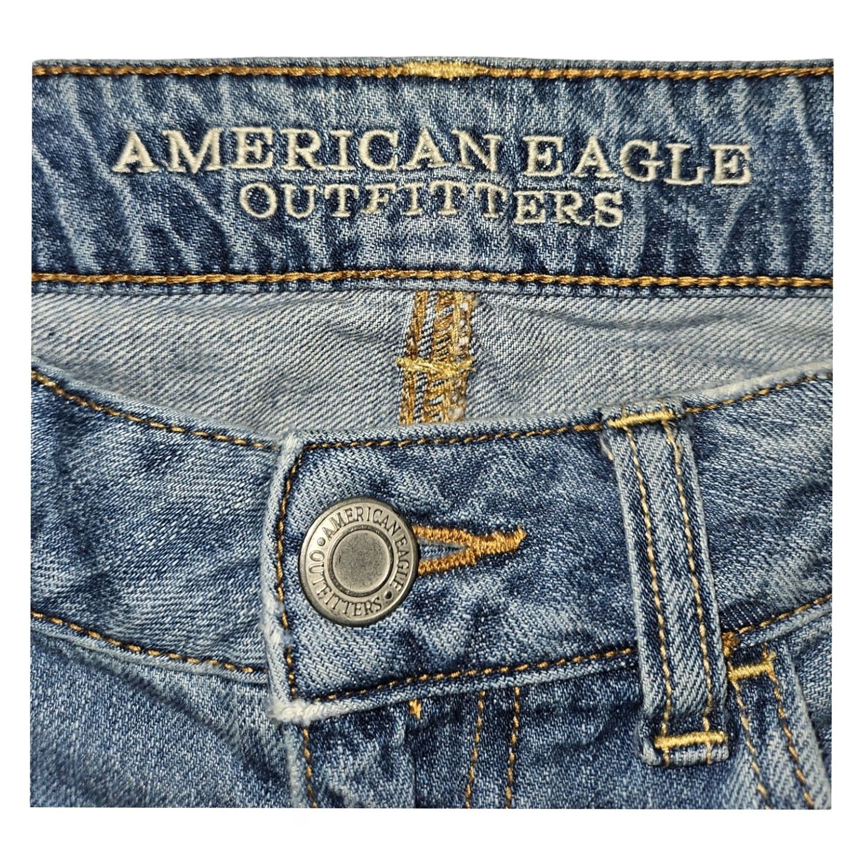 American Eagle Outfitters American Eagle Outfitters Jeans Women's Size 6 Blue Denim Tapered 5-Pocket Regular Rise Mid 28in Inseam Casual Mens? Size 28" / US 6 / IT 42 - 3 Thumbnail