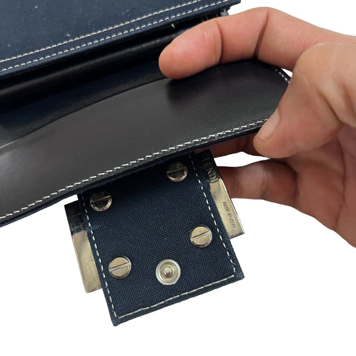 Fendi Authentic Fendi Roma Dark Blue Canvas Wallet Size ONE SIZE - 6 Thumbnail