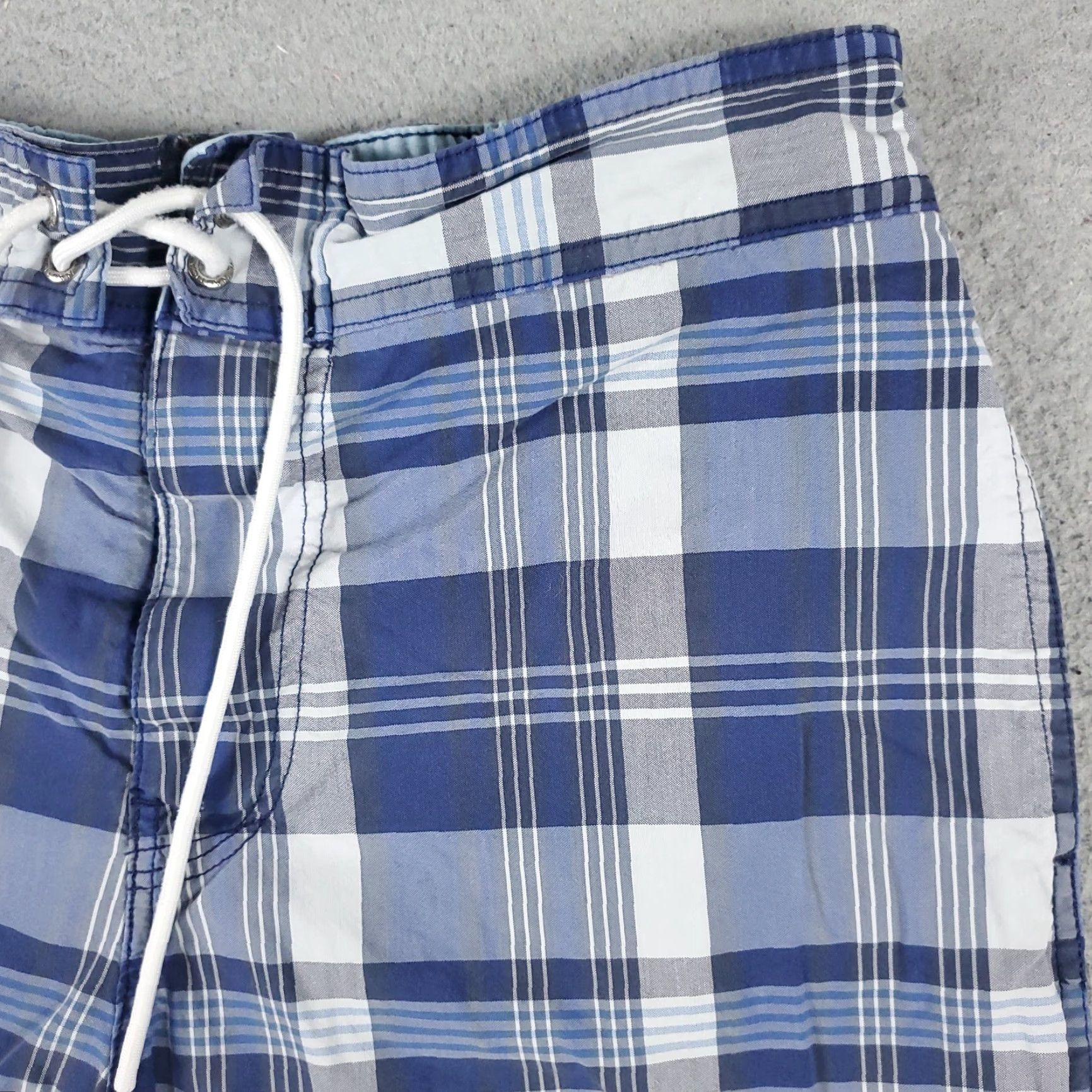 Nautica Nautica Swink Trunks Mens Medium Blue Plaid Tropical Surf Beach Board Shorts Size US 31 - 3 Thumbnail