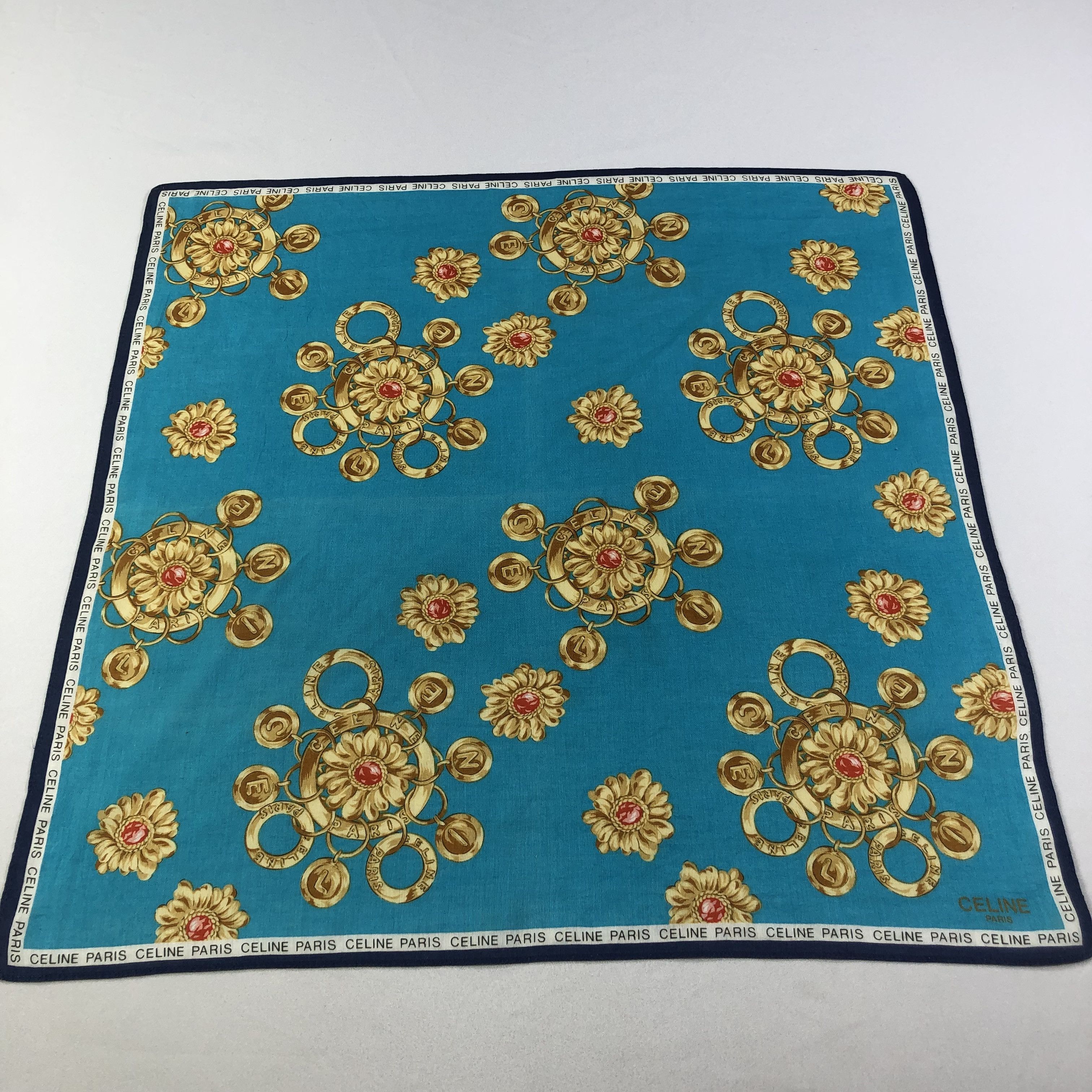 Vintage Celine Luxury Handkerchief Neckerchief Bandana H1506 Size ONE SIZE - 2 Thumbnail