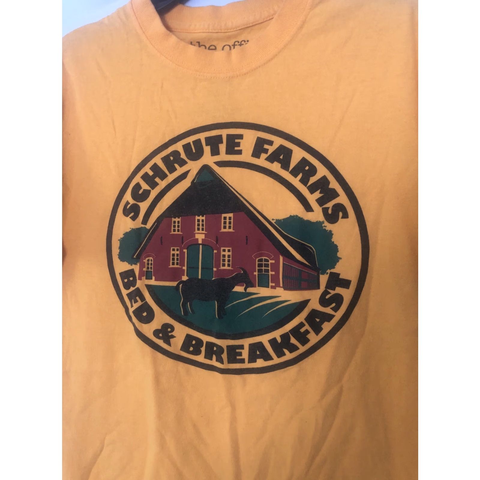 Ripple Junction Schrute Farms Bed Breakfast Shirt Sz S Yellow Farm Barn Beets Dwight The Office Shirt Men S Yellow Size US S / EU 44-46 / 1 - 2 Thumbnail