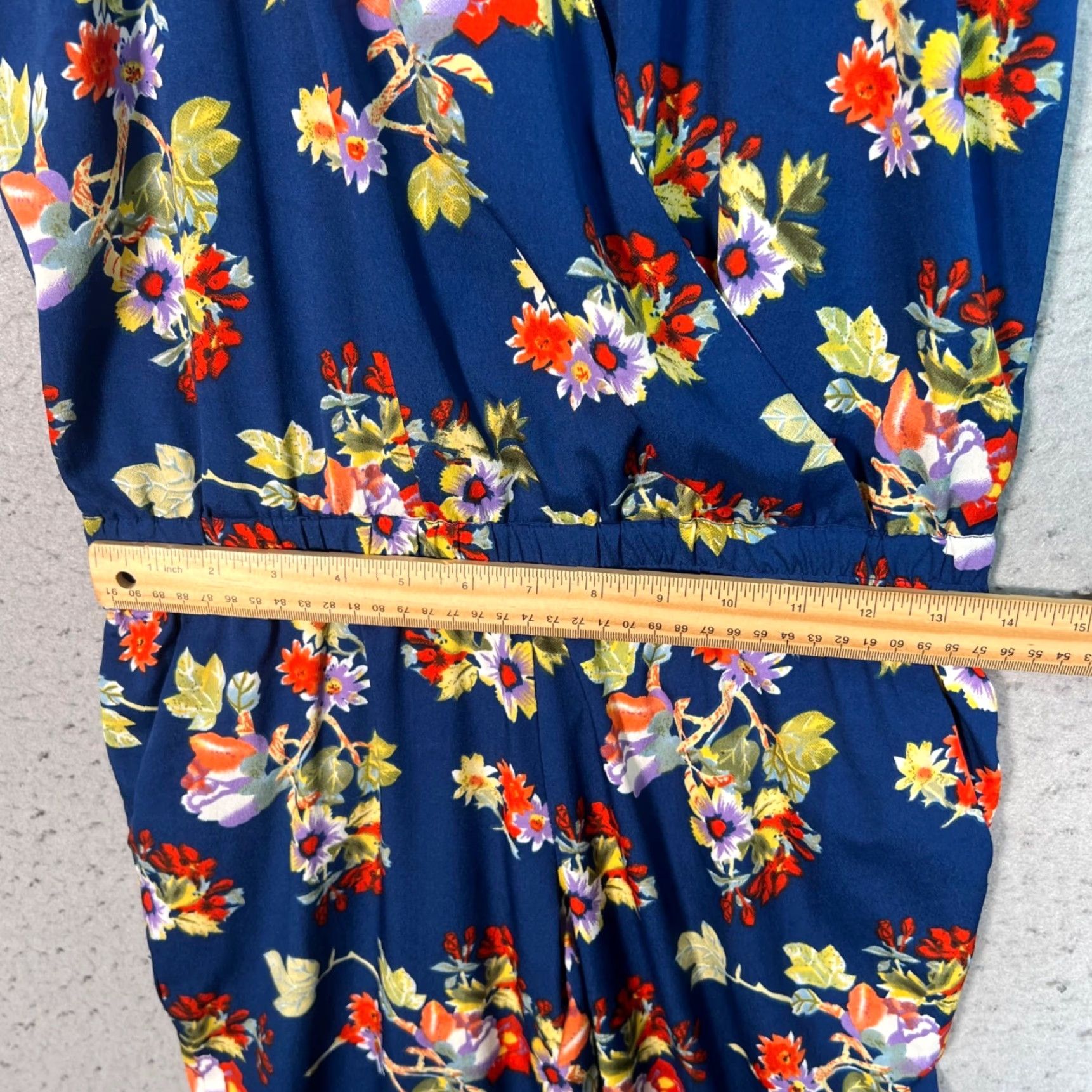 Vintage Walter Baker Floral Jumpsuit Blue Womens Small Sleeveless Halter Casual Size 28" / US 6 / IT 42 - 6 Thumbnail