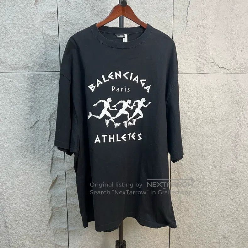 Balenciaga Balenciaga Marathon Character Printed Black Short Sleeve Size US XL / EU 56 / 4 - 1 Thumbnail
