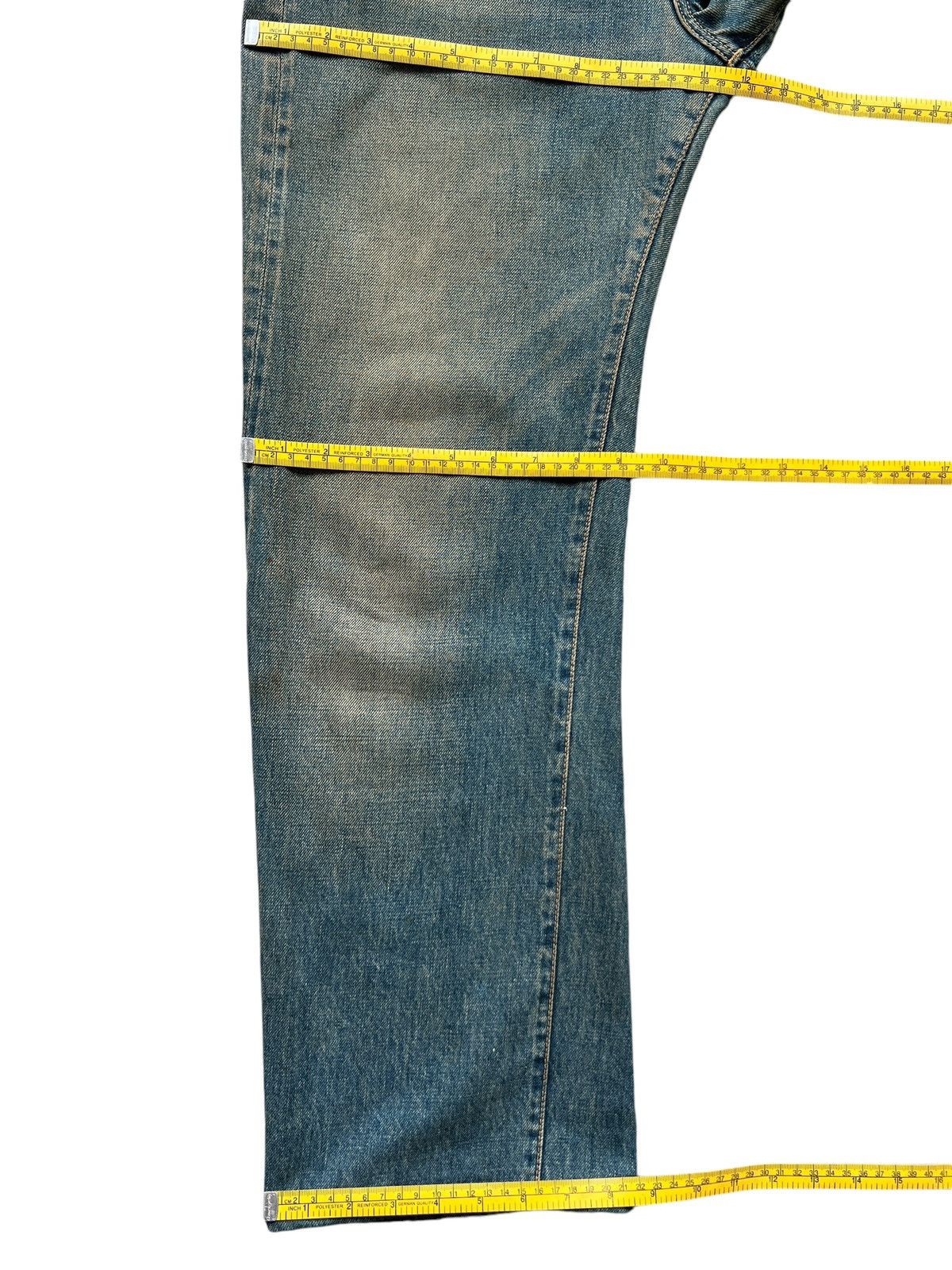 Vintage Vintage Sewing Chop Selvedge Distressed Mudwash Denim Jeans Size 29" - 16 Thumbnail