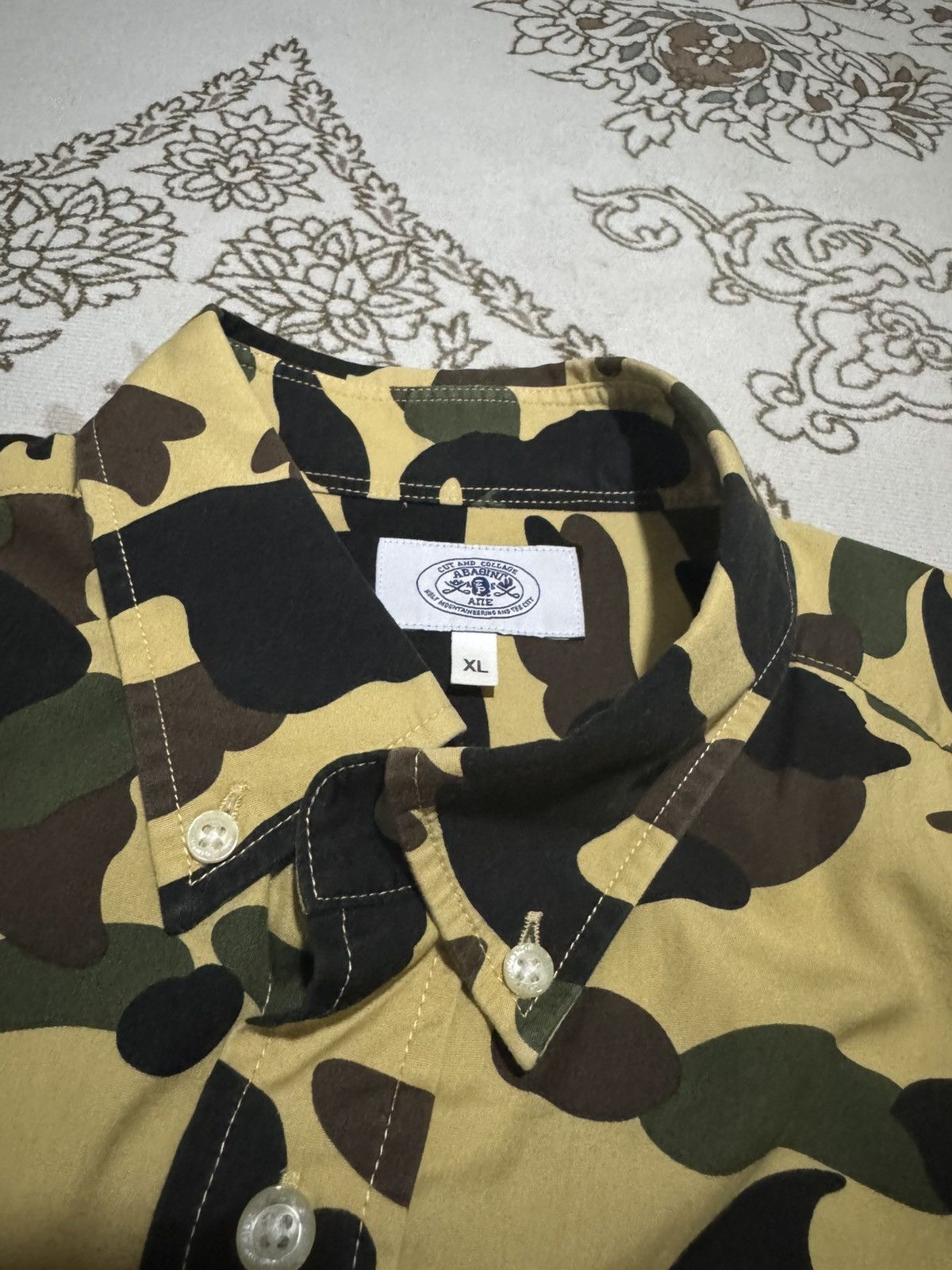 Bape OG A Bathing Ape 1st Camo BD L/S Spellout Shirt Size US XL / EU 56 / 4 - 6 Thumbnail