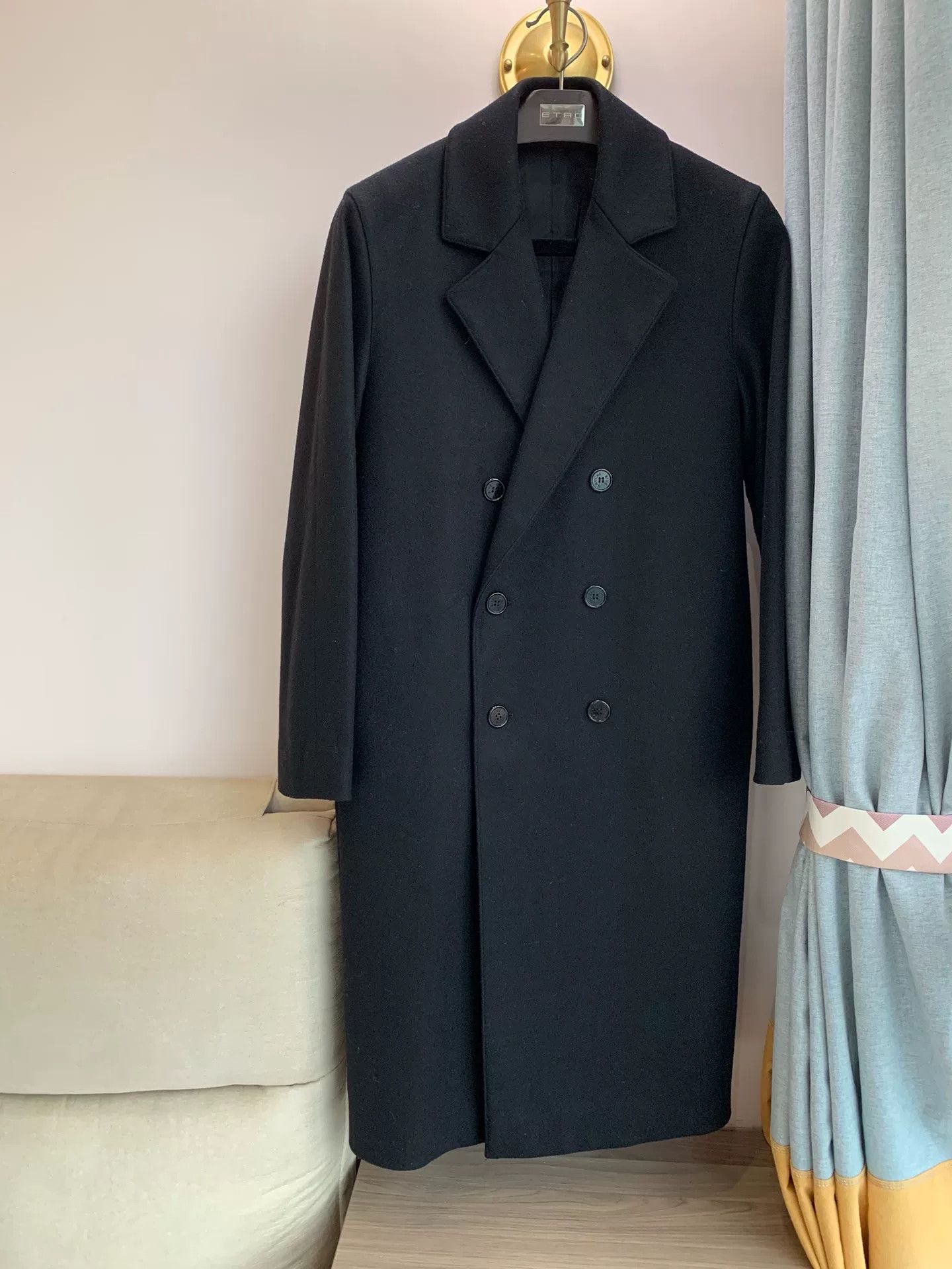Saint Laurent Paris Yves Saint Laurent Rive Gauche Black Overcoat Size US S / EU 44-46 / 1 - 1 Thumbnail