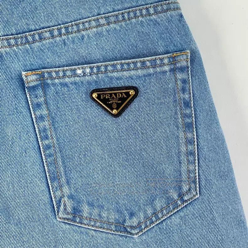 Prada Prada Blue washed triangle cotton casual denim shorts Size 25" / US 0 / IT 36 - 5 Thumbnail