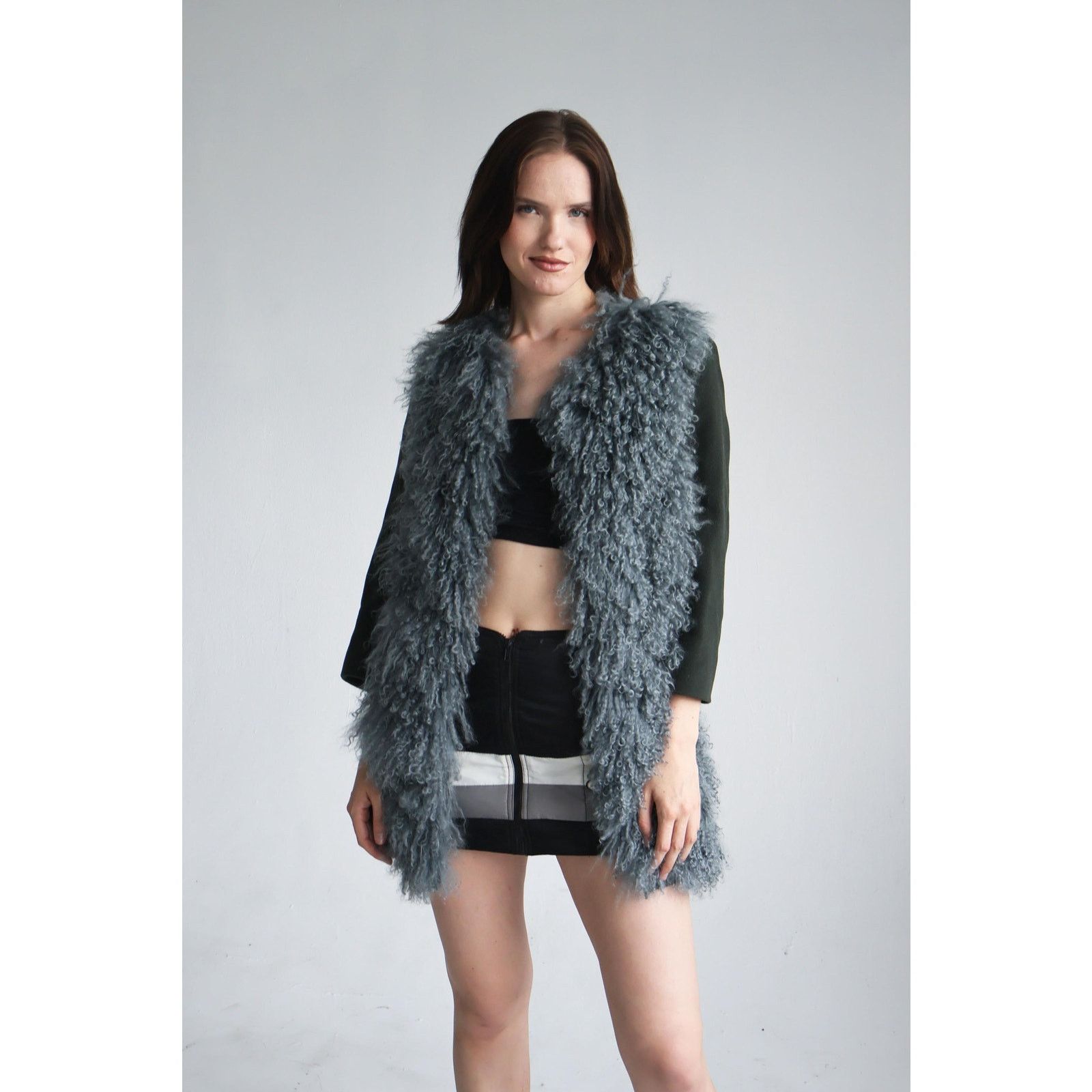Vintage Vintage L'Autre Chose Paris Blue Mongolian Lamb Ciat Size L / US 10 / IT 46 - 4 Thumbnail