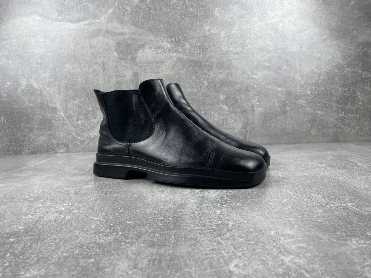Other Y2K Avant Garde Black Square Toe Chelsea Leather Boots Size US 8.5 / EU 41-42 - 2 Thumbnail