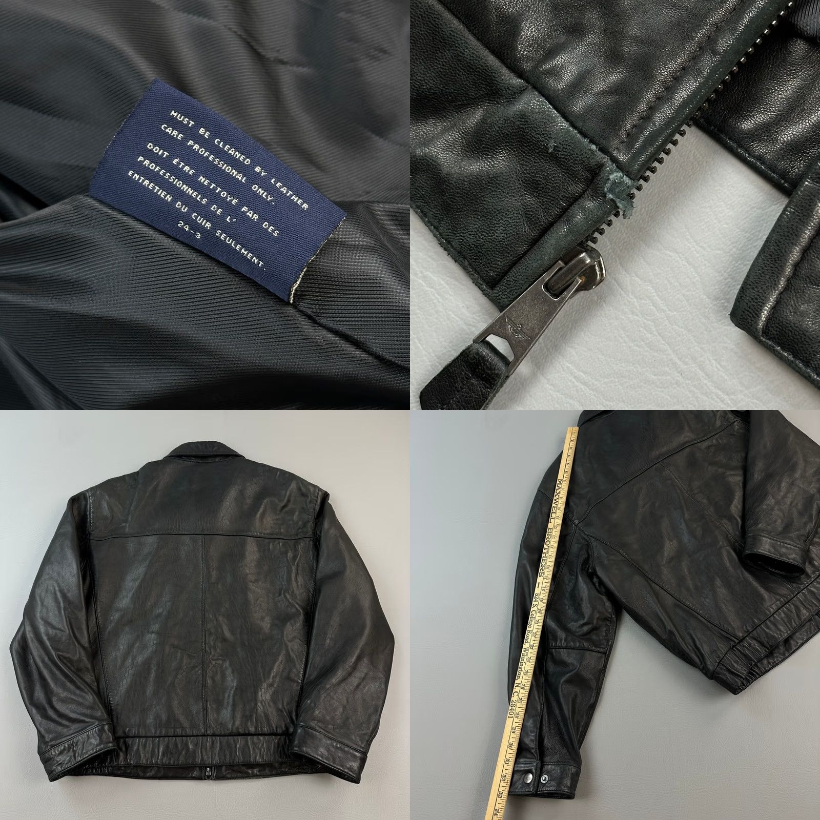 Dockers VINTAGE Dockers Jacket Mens XL Butter Black Soft Leather Fill Zip Lined Bomber Size US XL / EU 56 / 4 - 8 Thumbnail